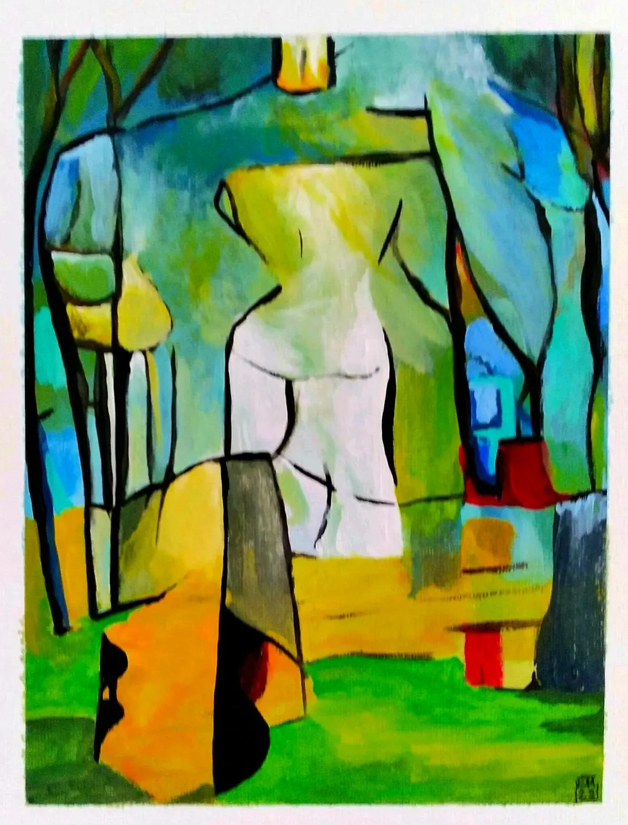 Woman In A Garden, 8" x 10", Acrylic on Canvas (SOLD)