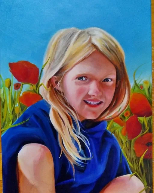 Oil Painting of a little girl