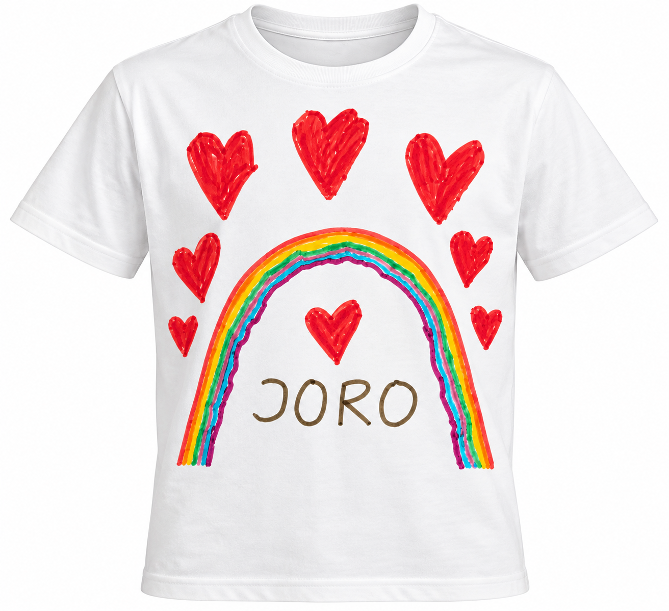 Childlike Rainbow Hearts T-Shirt.png