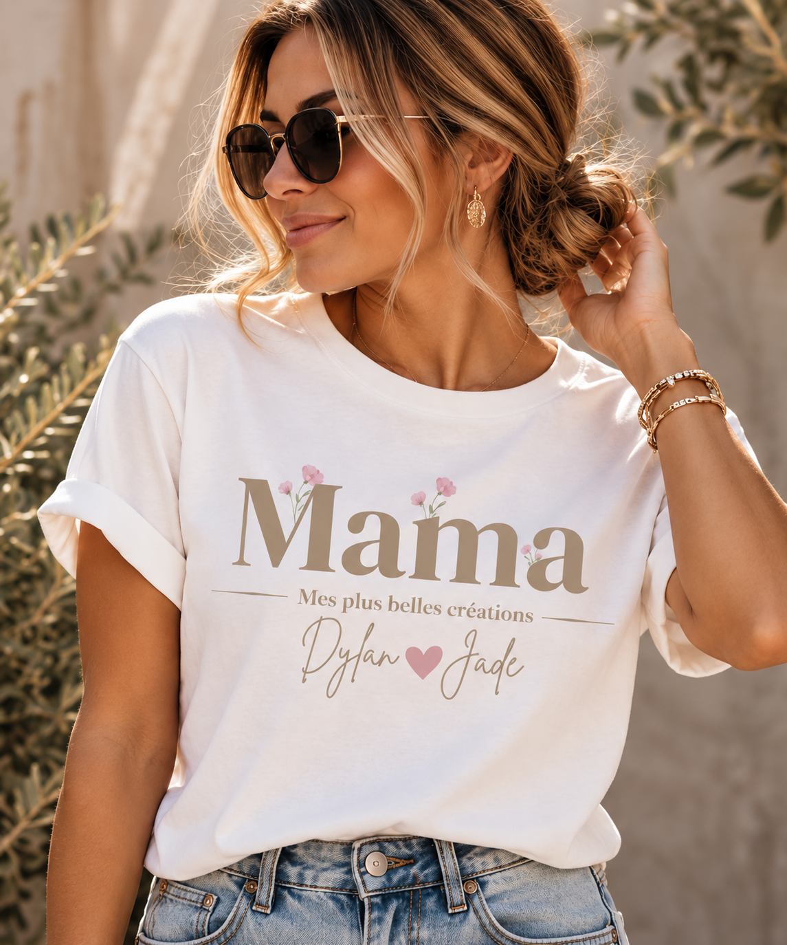 T-shirt Femme Personnalisé MAMA – Prénoms des enfants KC-002