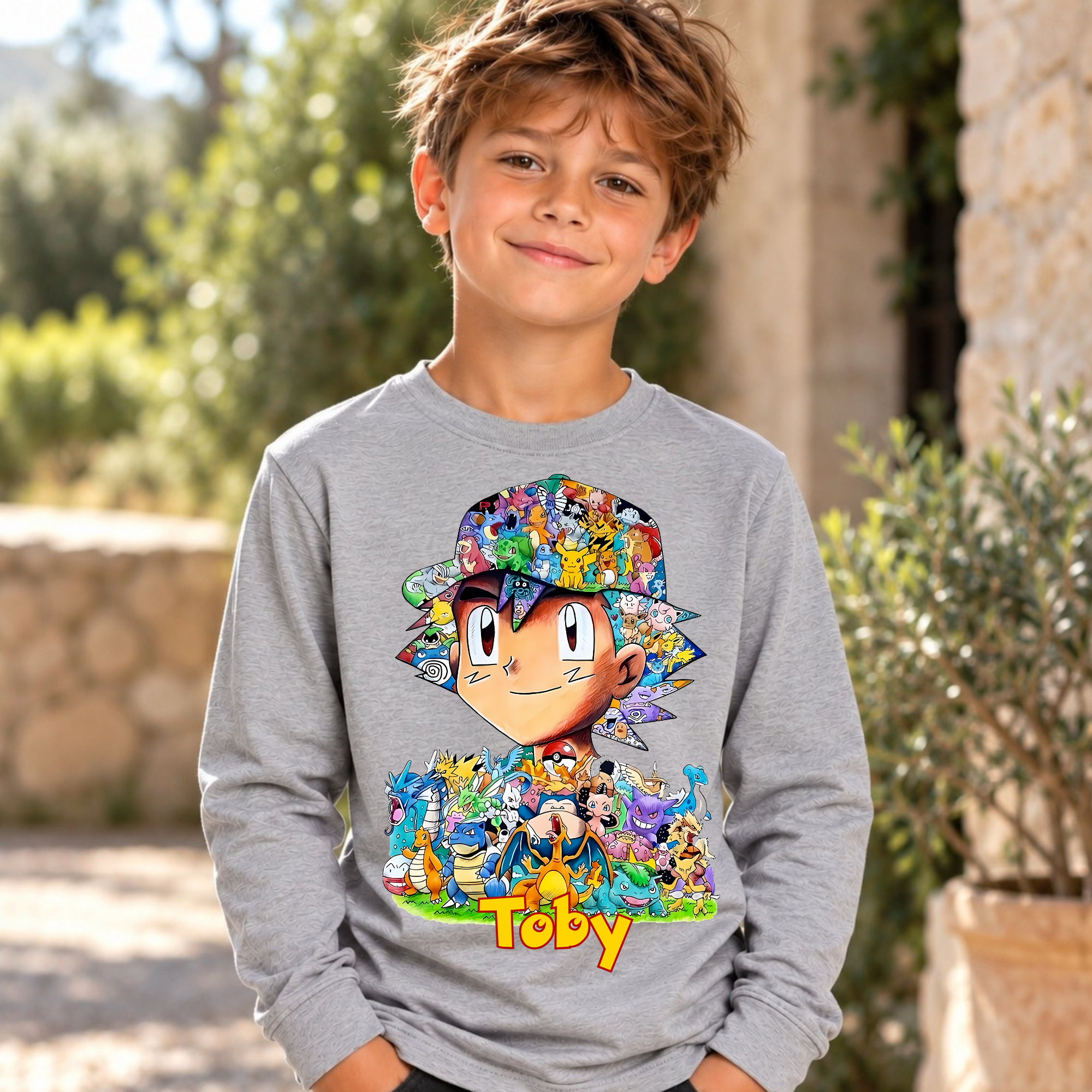 T-shirt enfant manches longues personnalisé – Pokemon  KC-009