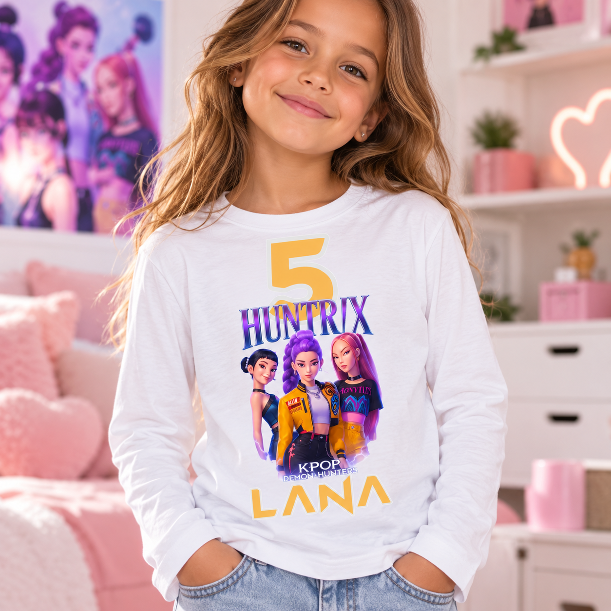 T-shirt enfant manches longues personnalisé – KPOP Demon Hunters KC-008