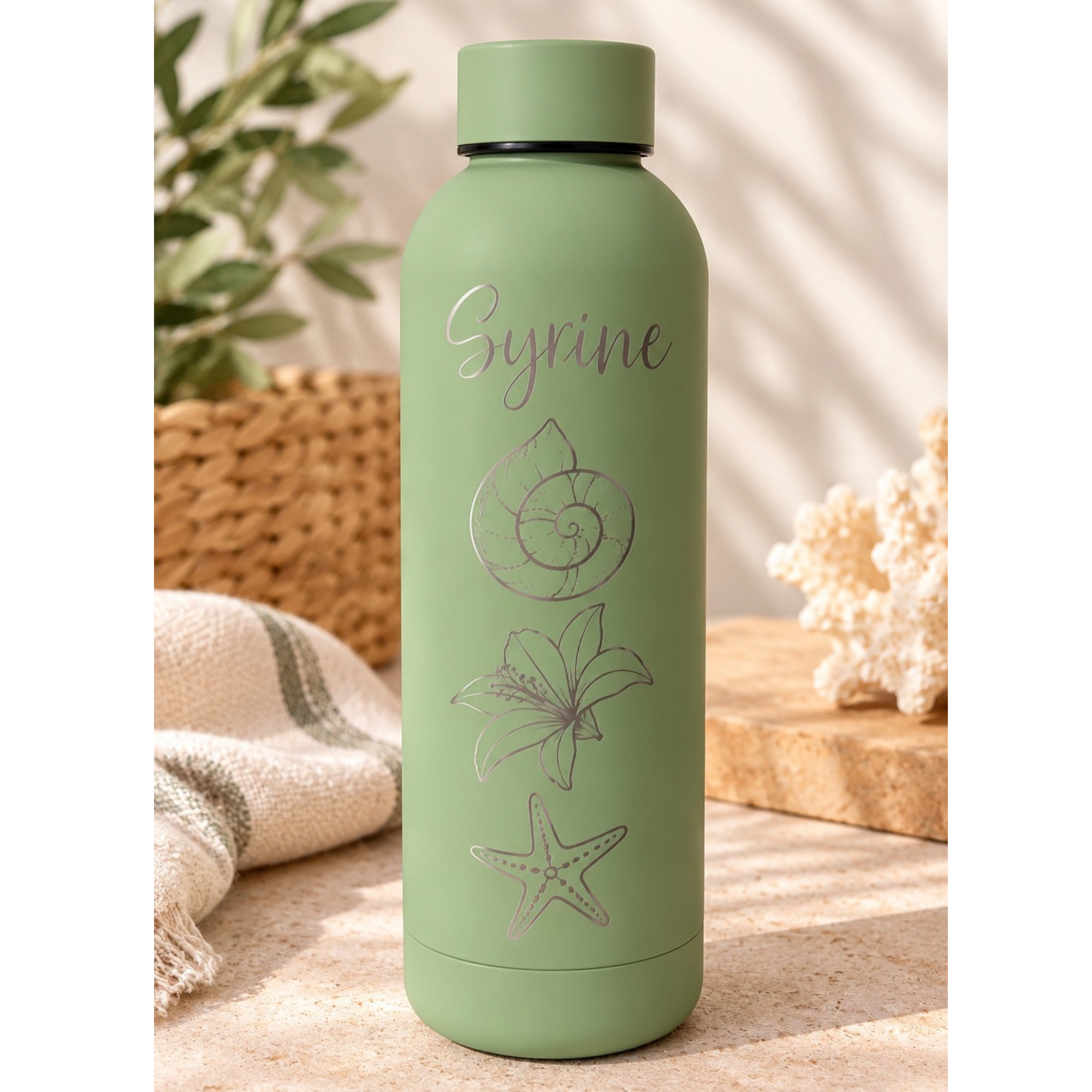 Gourde Personnalisée – Coquillages & Bord de Mer. KC-013
