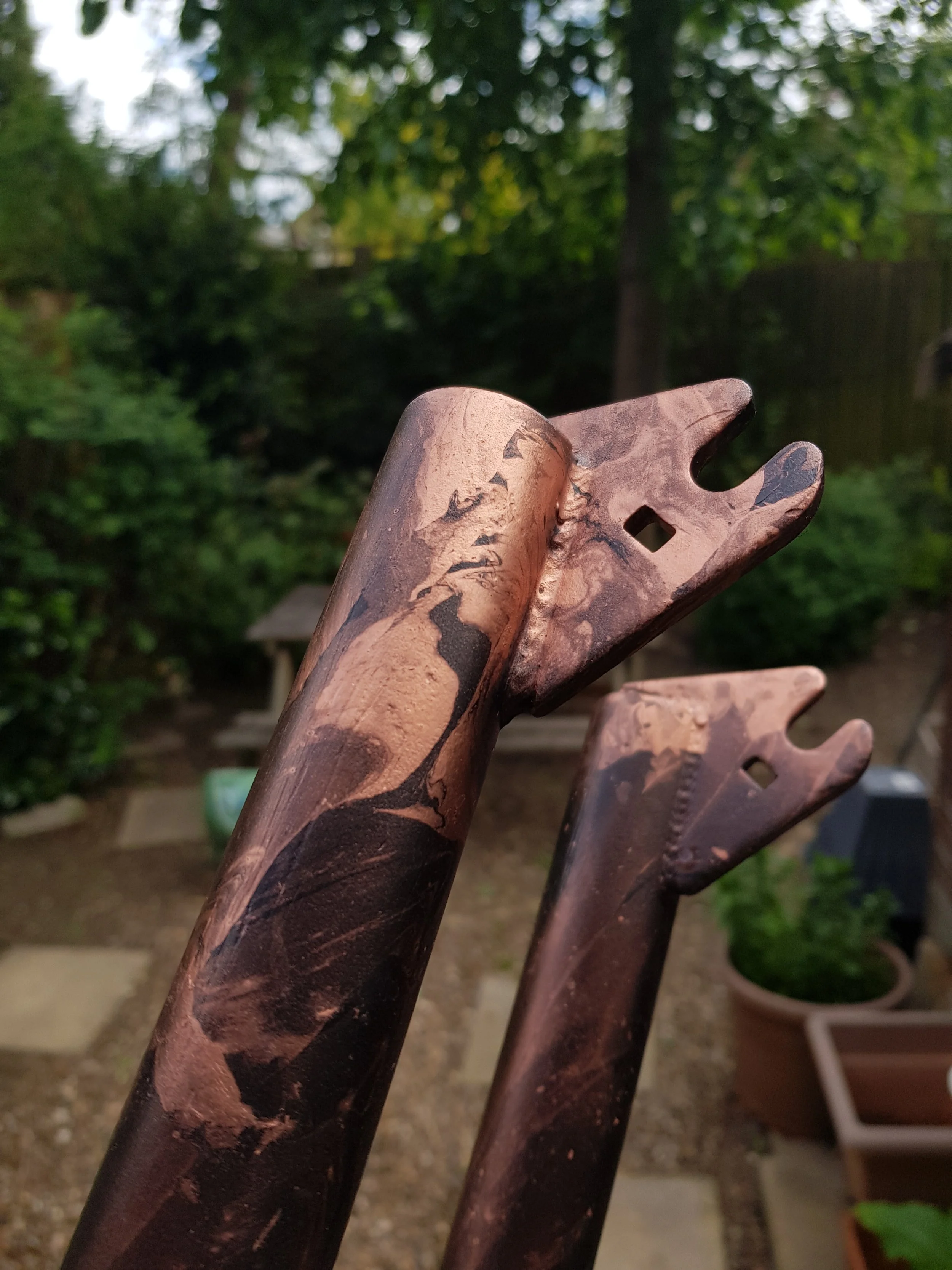 Close of a BMX Fork with our custom Hydro-Dip style