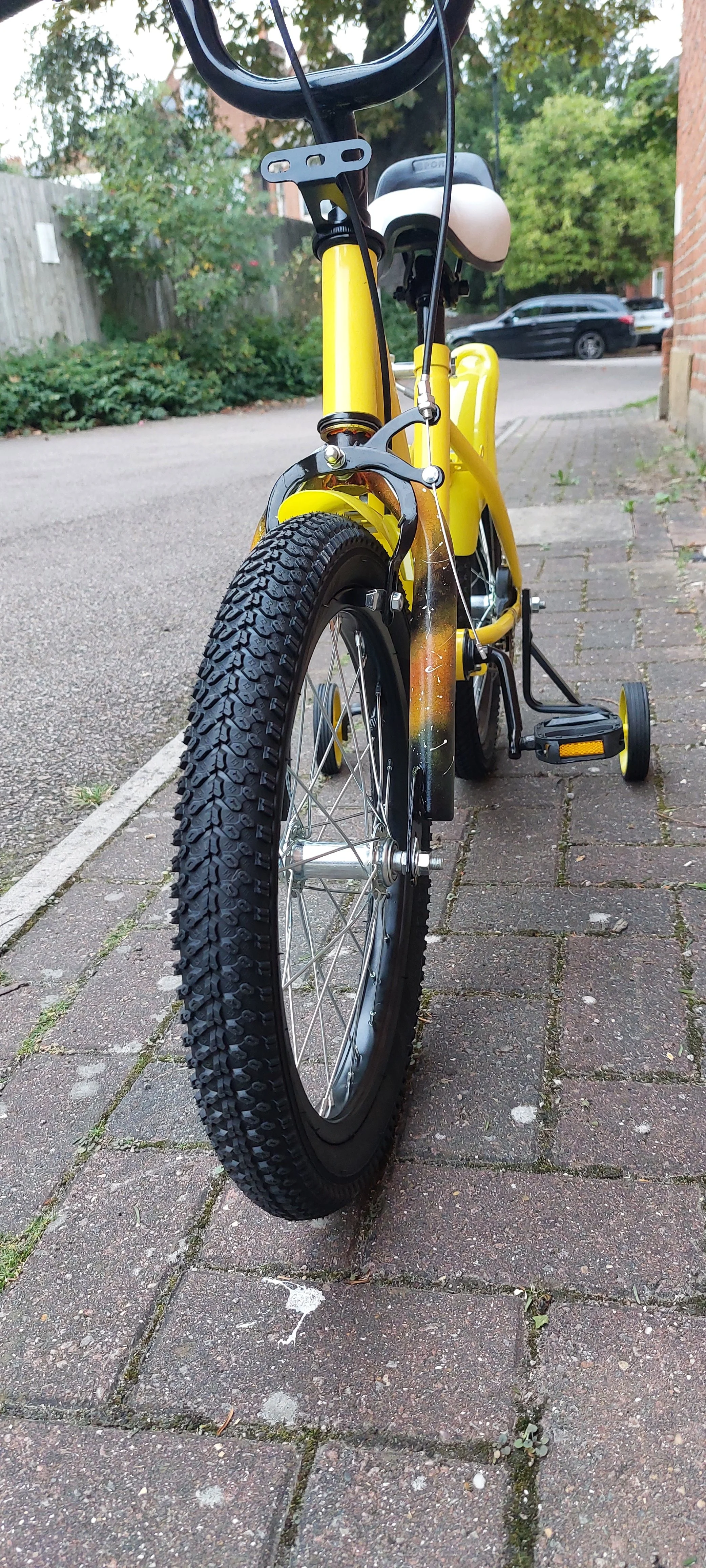 Hand painted Orange Galaxy kids bike