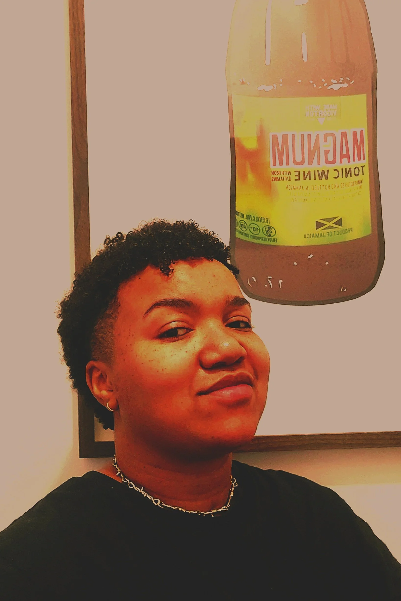 A baddie in front of their favourite commission from their wife