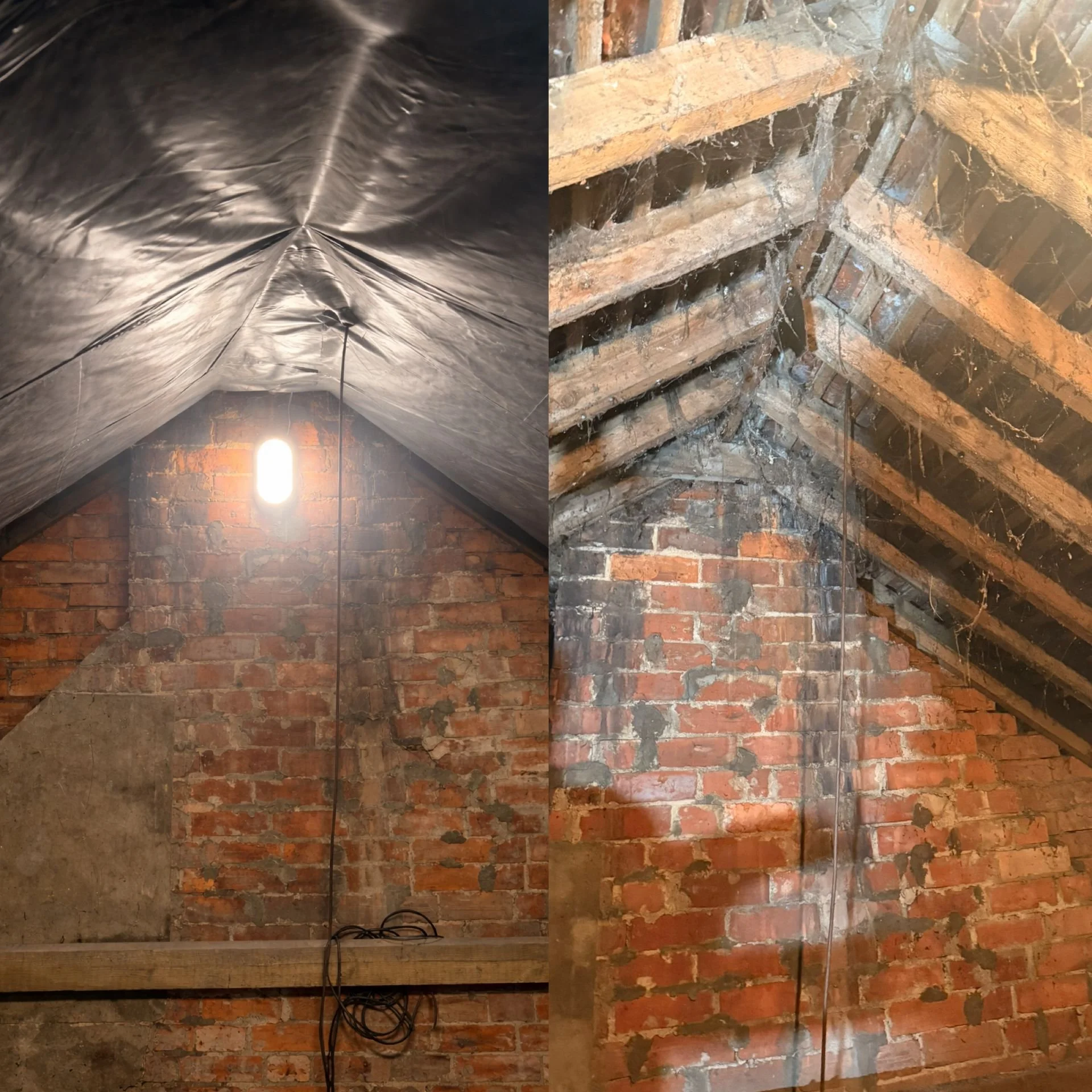 Remove old felt lining and replace with a new membrane. Installation of new lighting.