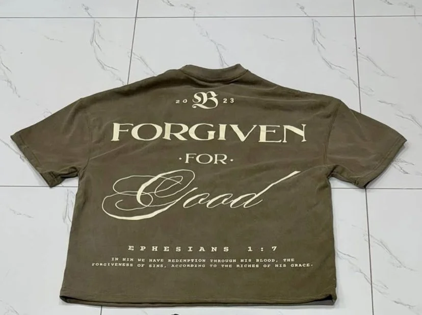 NEW! Acid Washed Army Green “Forgiven For Good” Oversized Tee