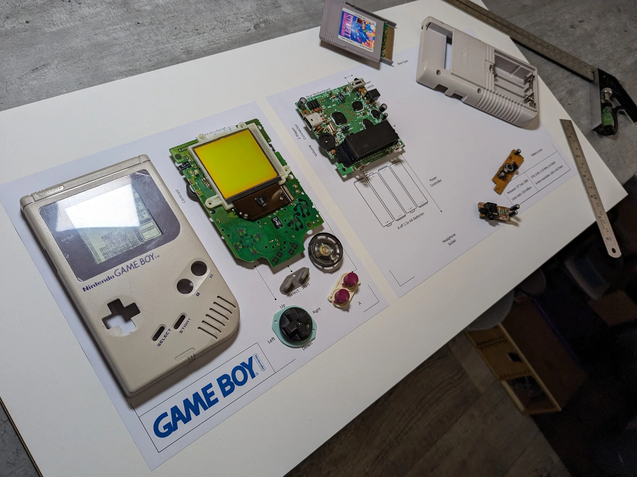 Laying out a Gameboy wall art
