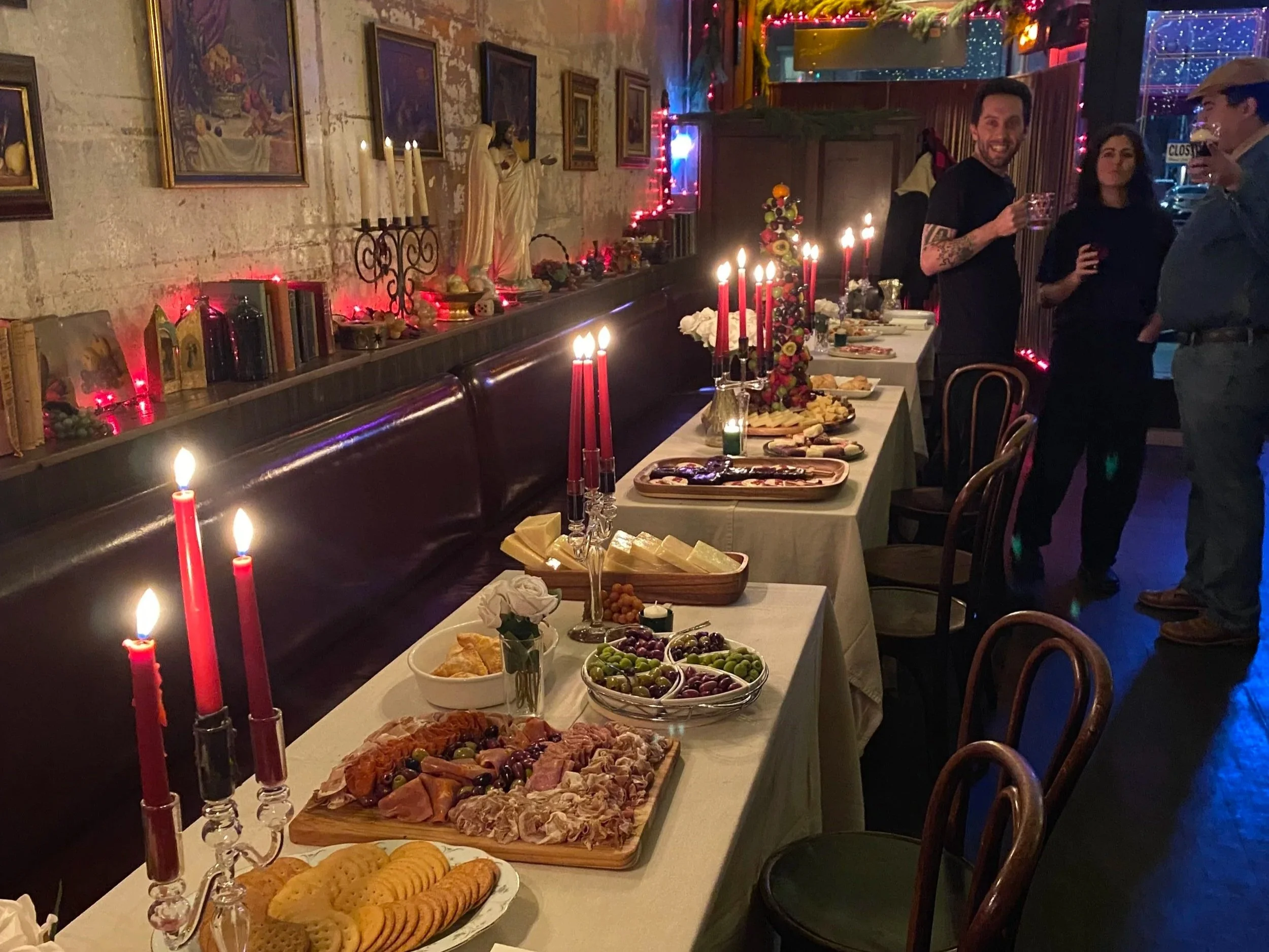 Cheese boards at bar 190 for a christmas party