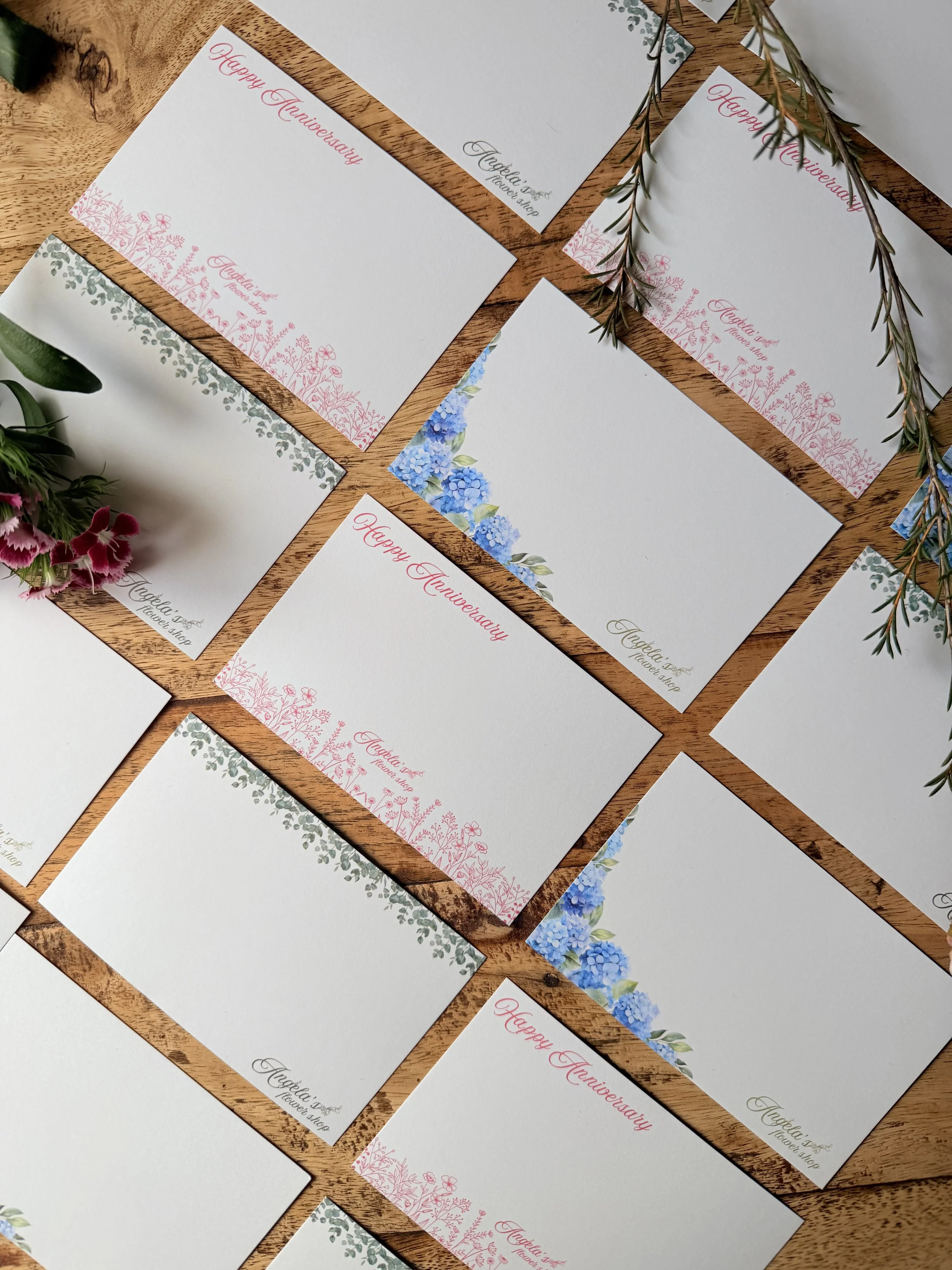 Bouquet Cards for a local flower shop