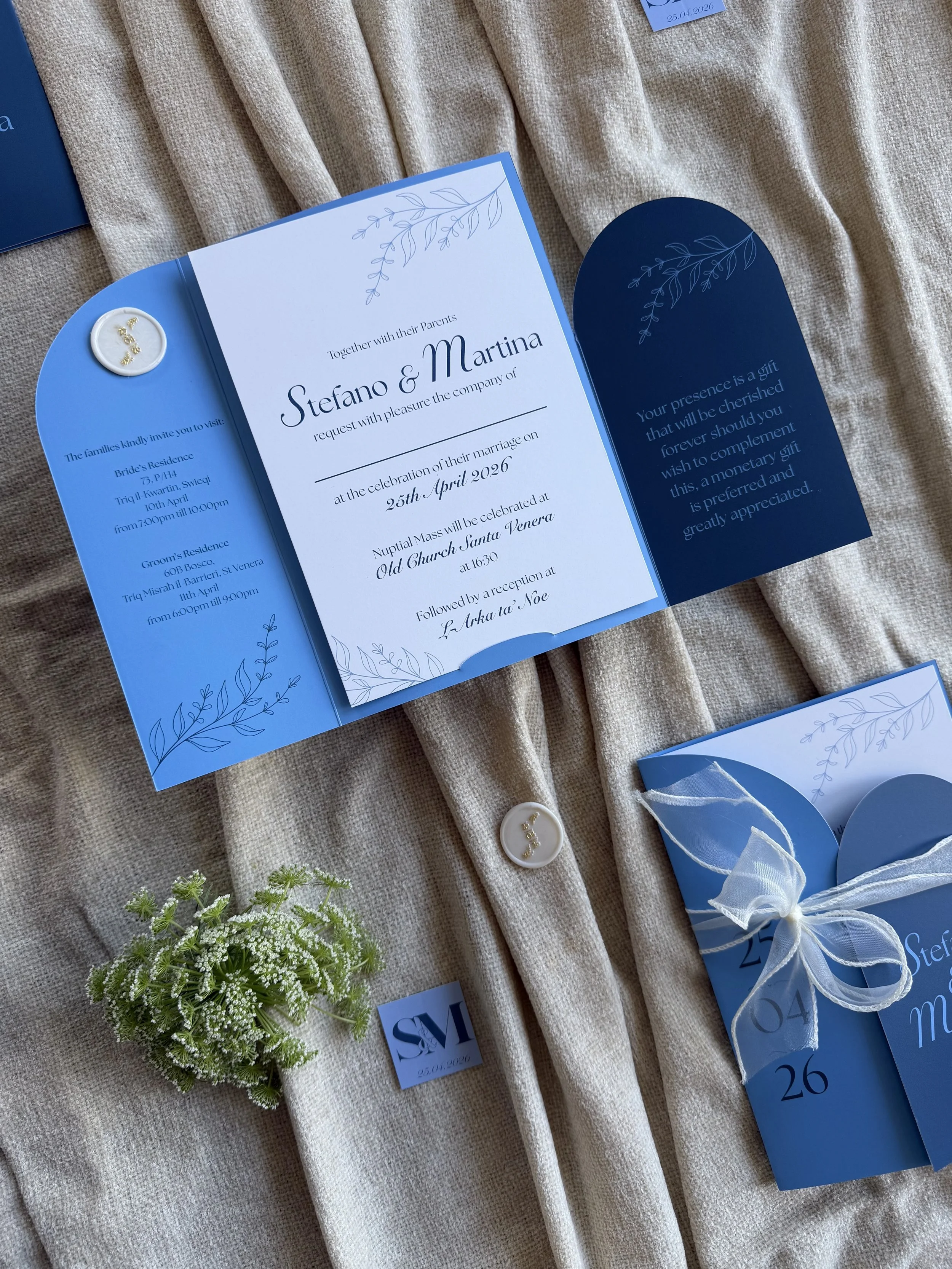 Blue Wedding Invitation