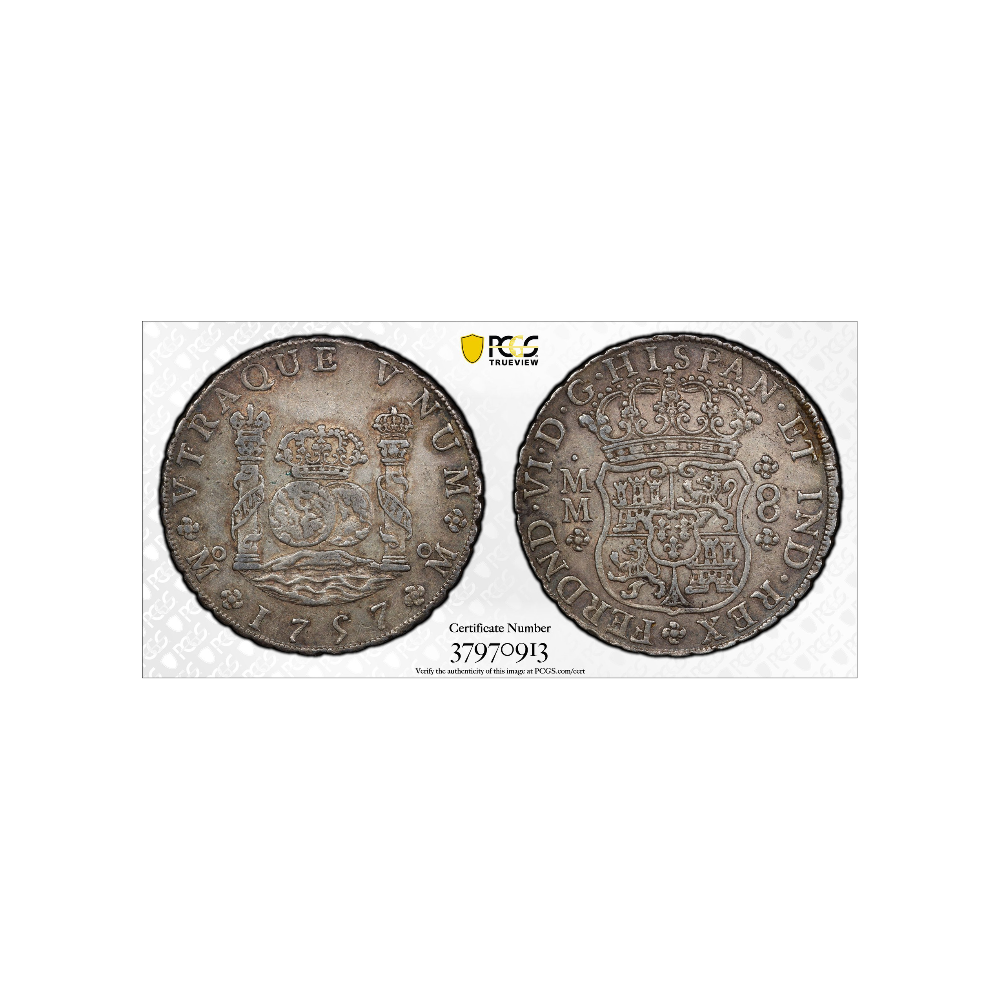 (**NEW**)  1757 Mo MM Mexico 8 Reales   PCGS XF 45