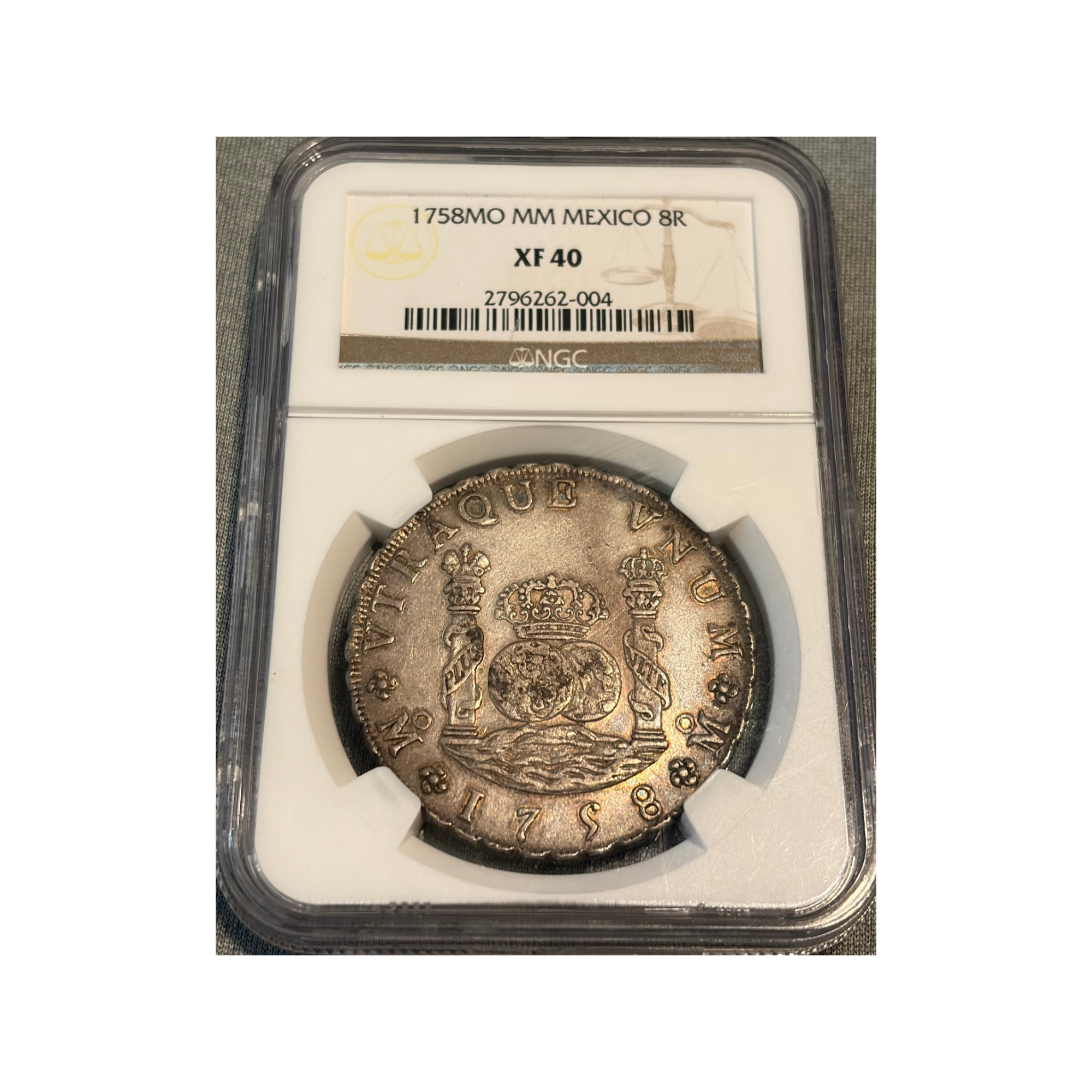 1758 Mo MM Mexico 8 Reales  NGC XF 40