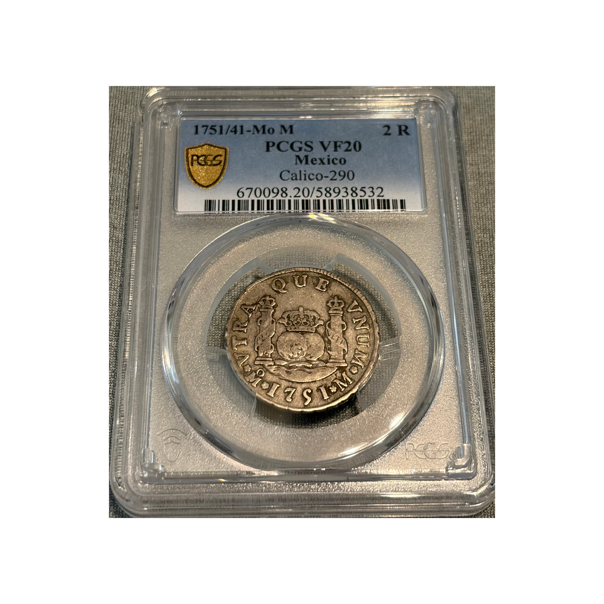 (**NEW**)  1751/41 Mo M Mexico 2 Reales  PCGS VF 20