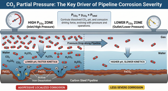 Why CO₂ Partial Pressure Is the Key Parameter for Corrosion Assessment in Carbon Steel Pipelines
