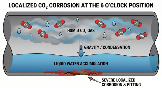 Why CO₂ Corrosion Often Concentrates at the 6 o’clock Position in Pipelines