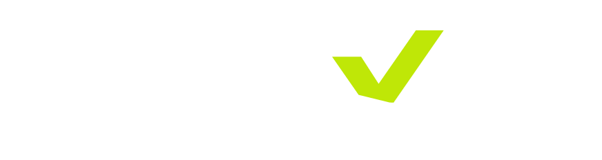 Logotipo que dice 'The X'. Escrito en letras blancas, con una 'V' verde en lugar de la 'V'.