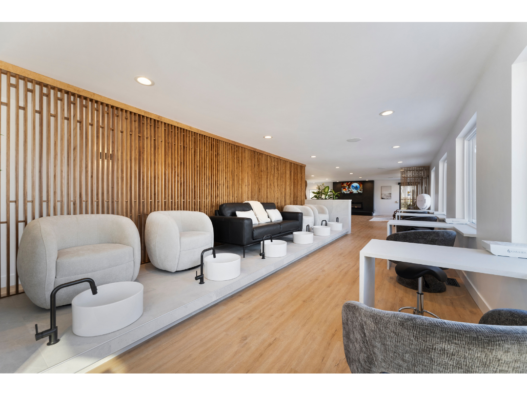 manicure and pedicure stations at The Point Wellness Spa