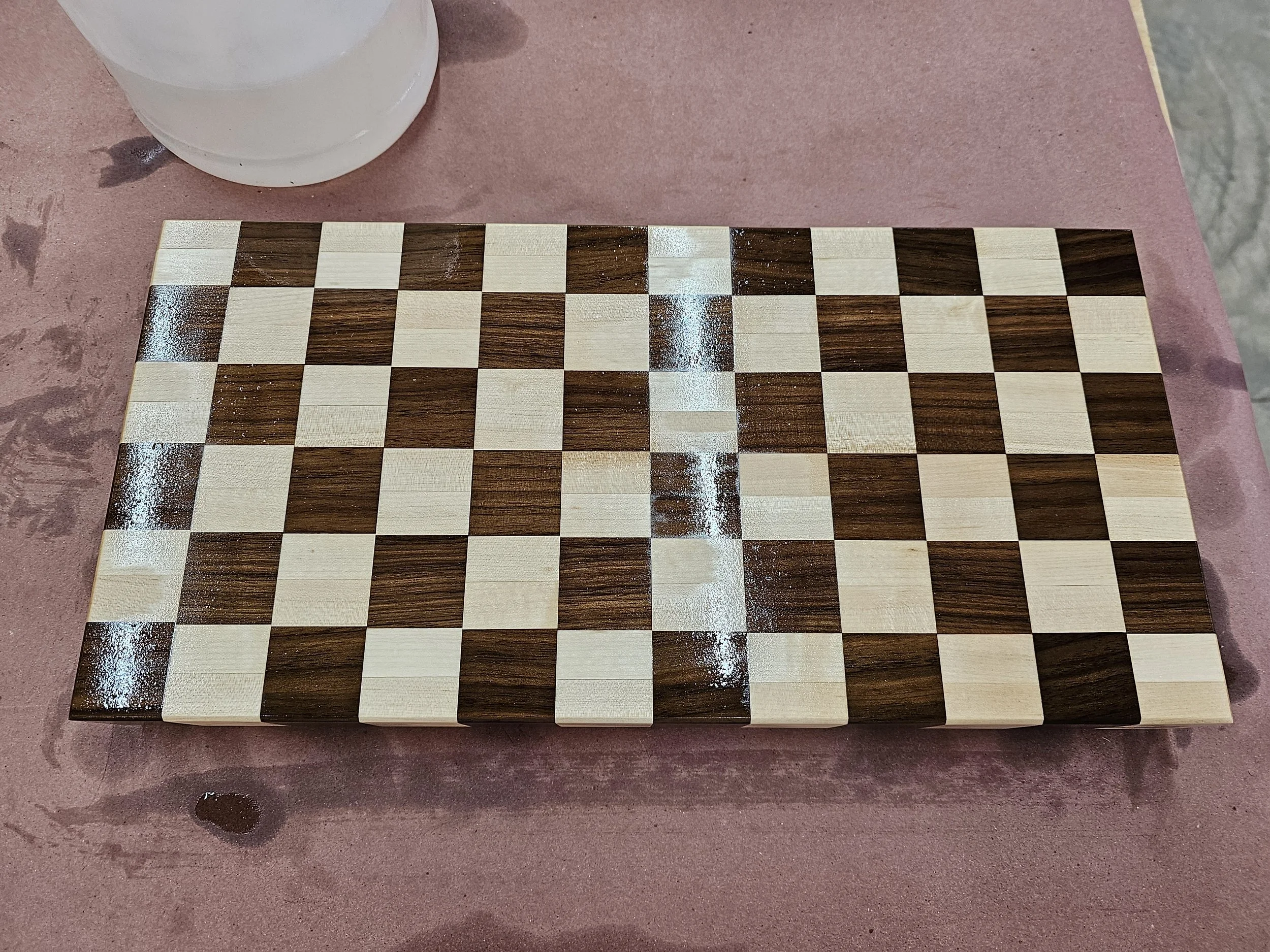 Walnut and Maple Checker Board Side Grain Cutting Board