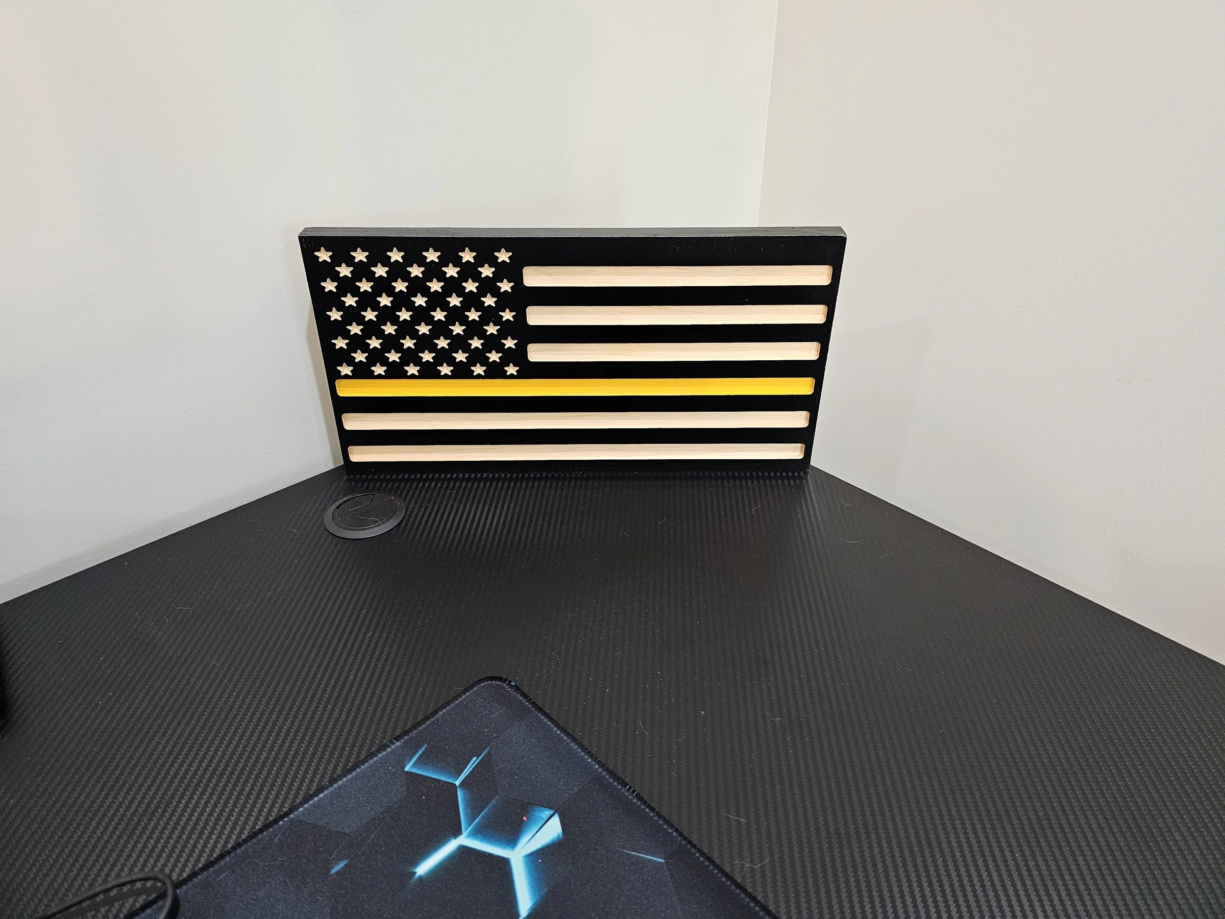 Black American Flag - Thin Gold Line Edition