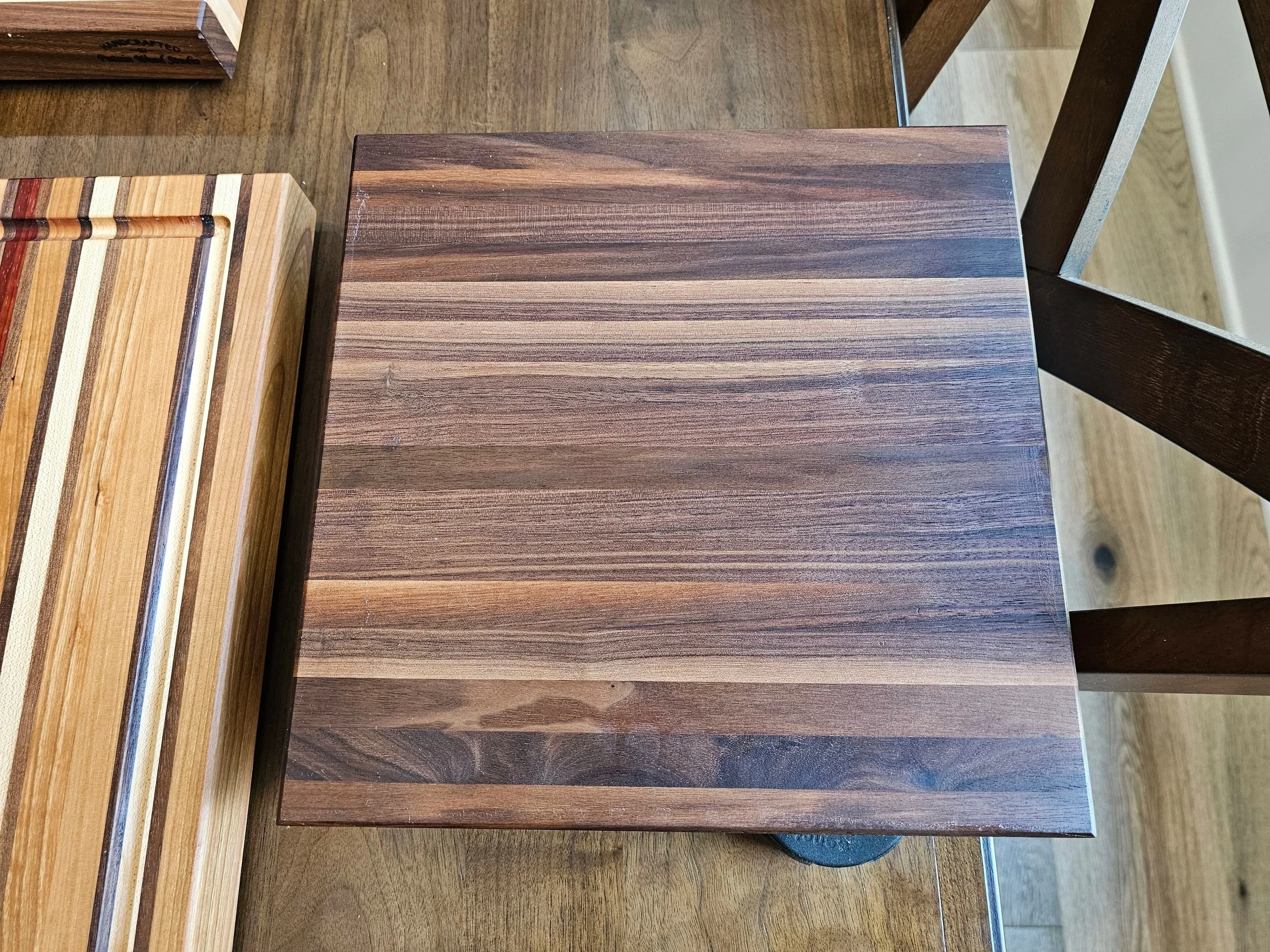 Square Walnut Side Grain Cutting Board