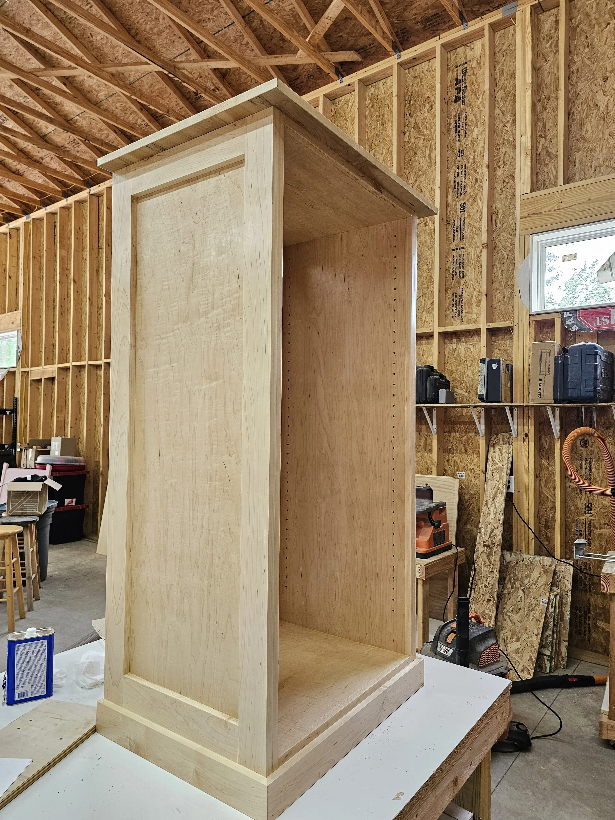 Maple Stereo Cabinet with Adjustable Shelves