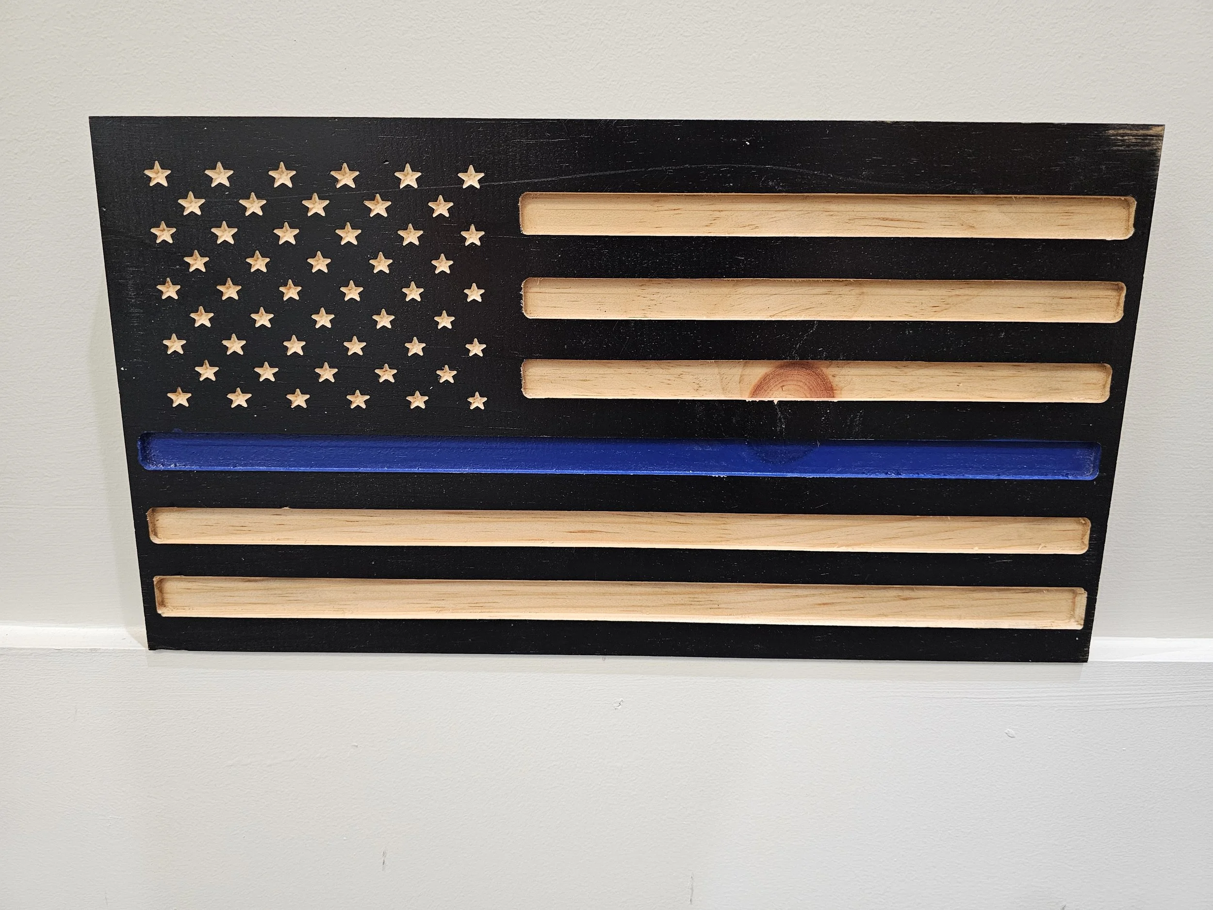 Black American Flag - Thin Blue Line Edition