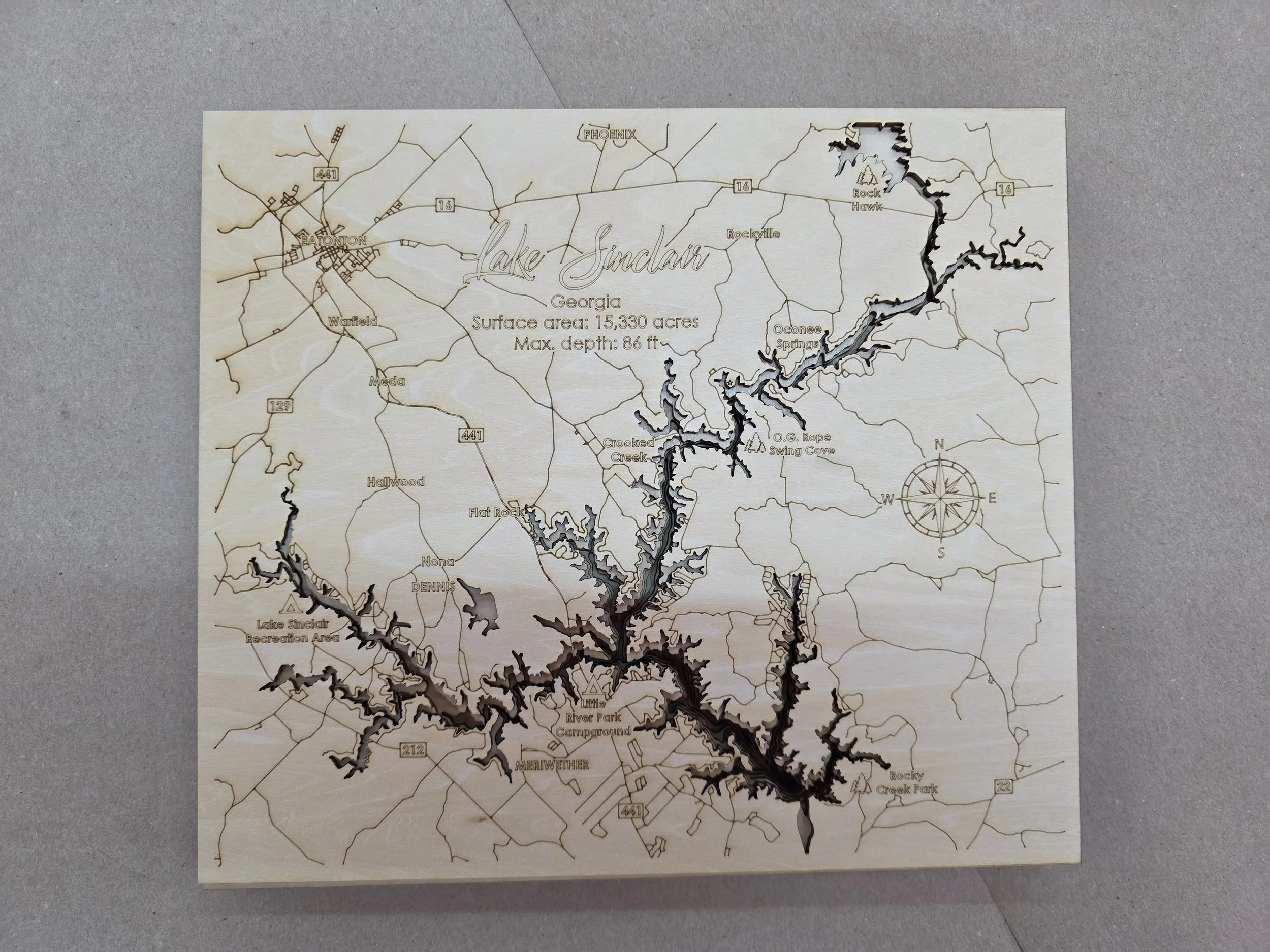 Topographical Map of Lake Sin Clair