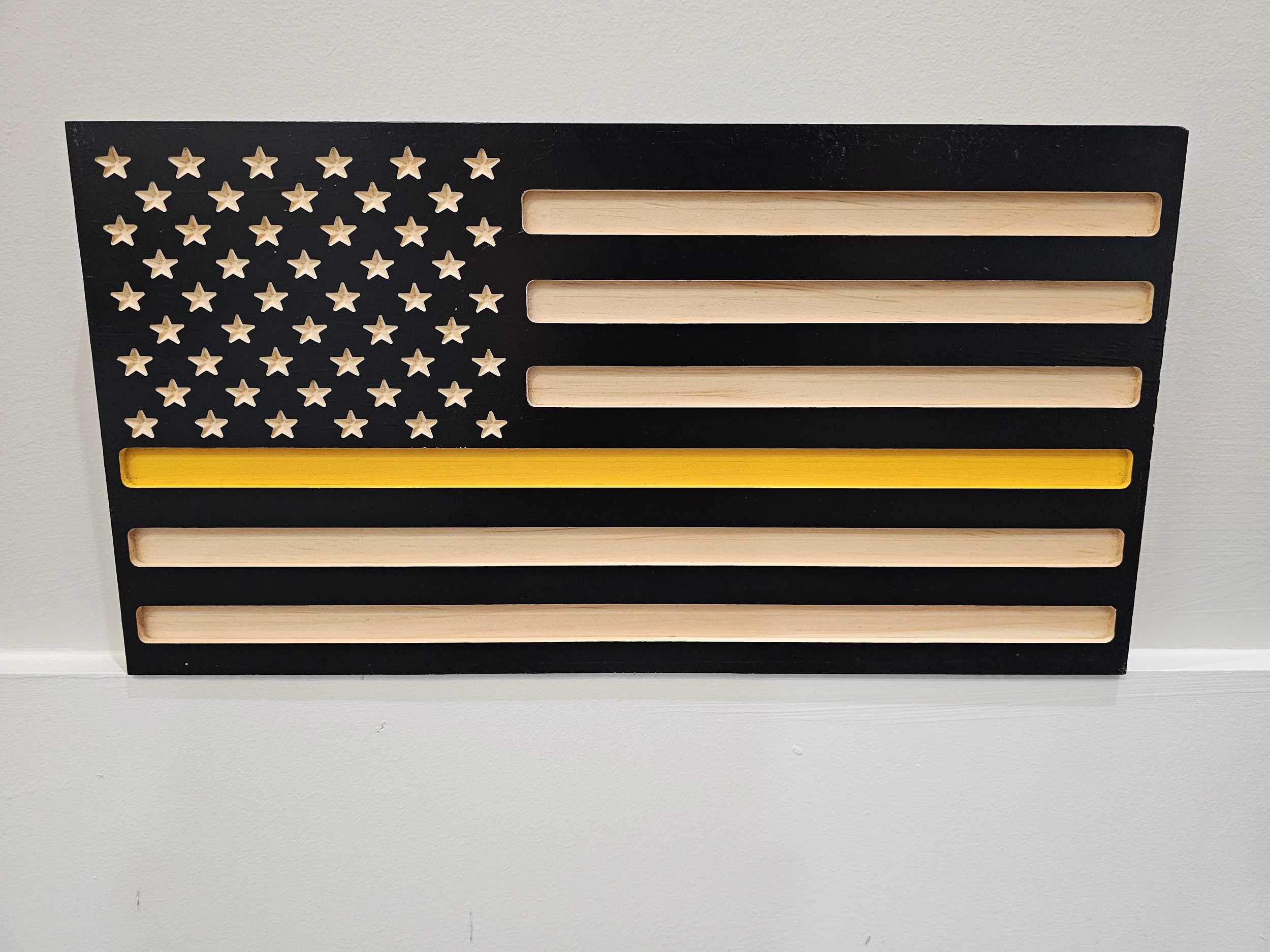 Black American Flag - Thin Gold Line Edition