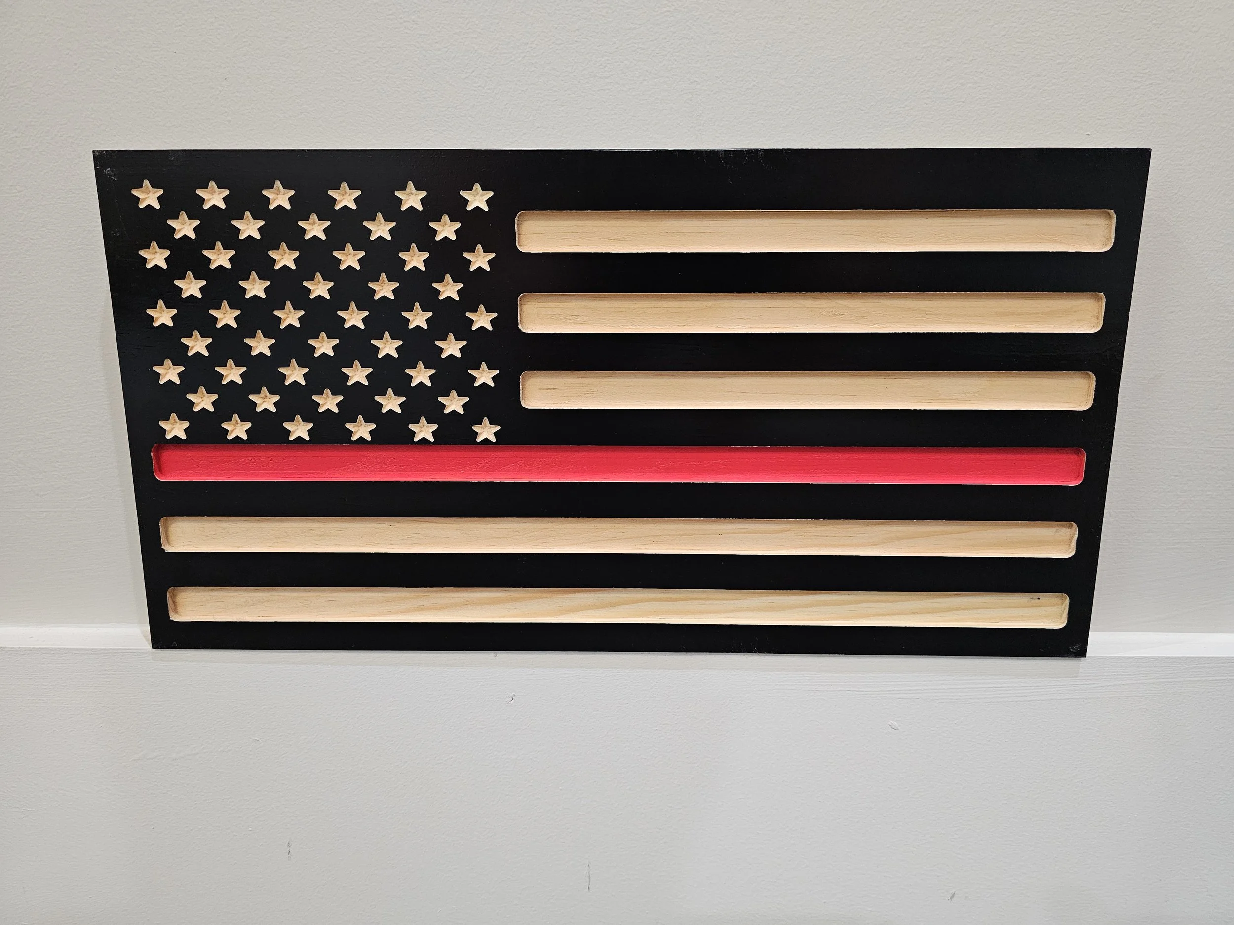 Black American Flag - Thin Red Line Edition