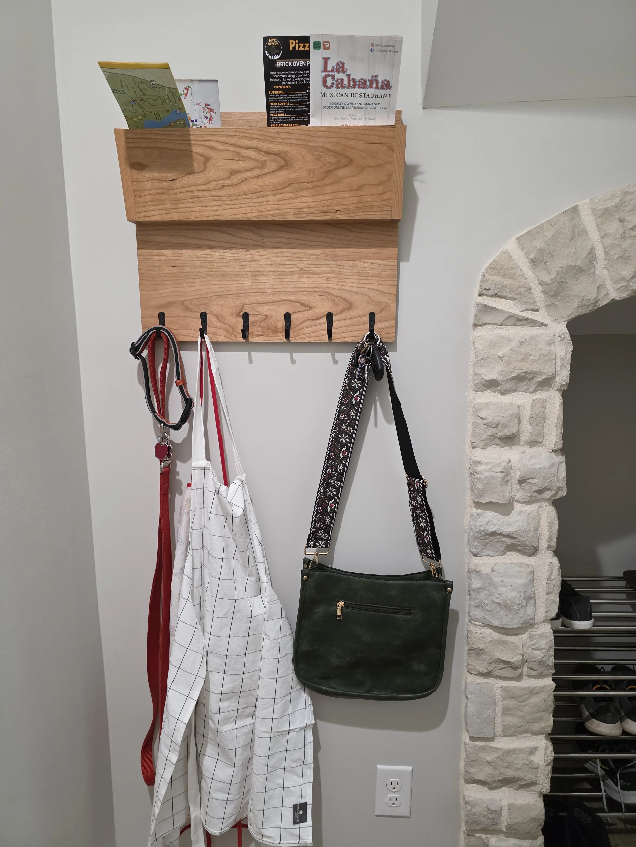 Custom Cherry Coat / Mail Holder