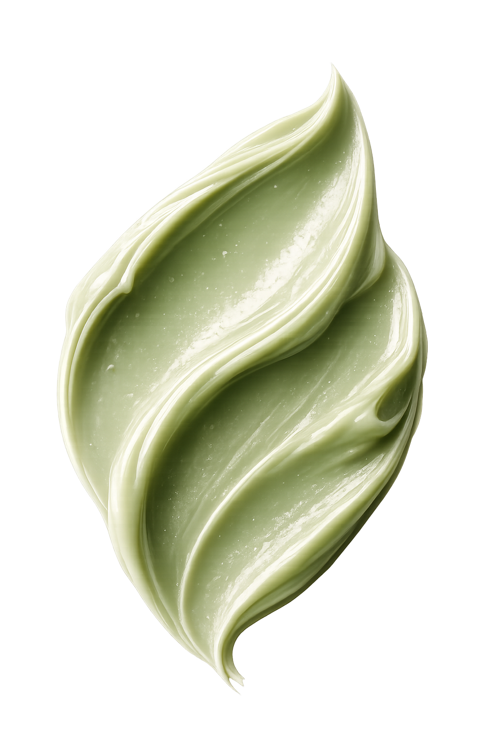 Close-up of a twisted green and white pistachio ice cream cone.
