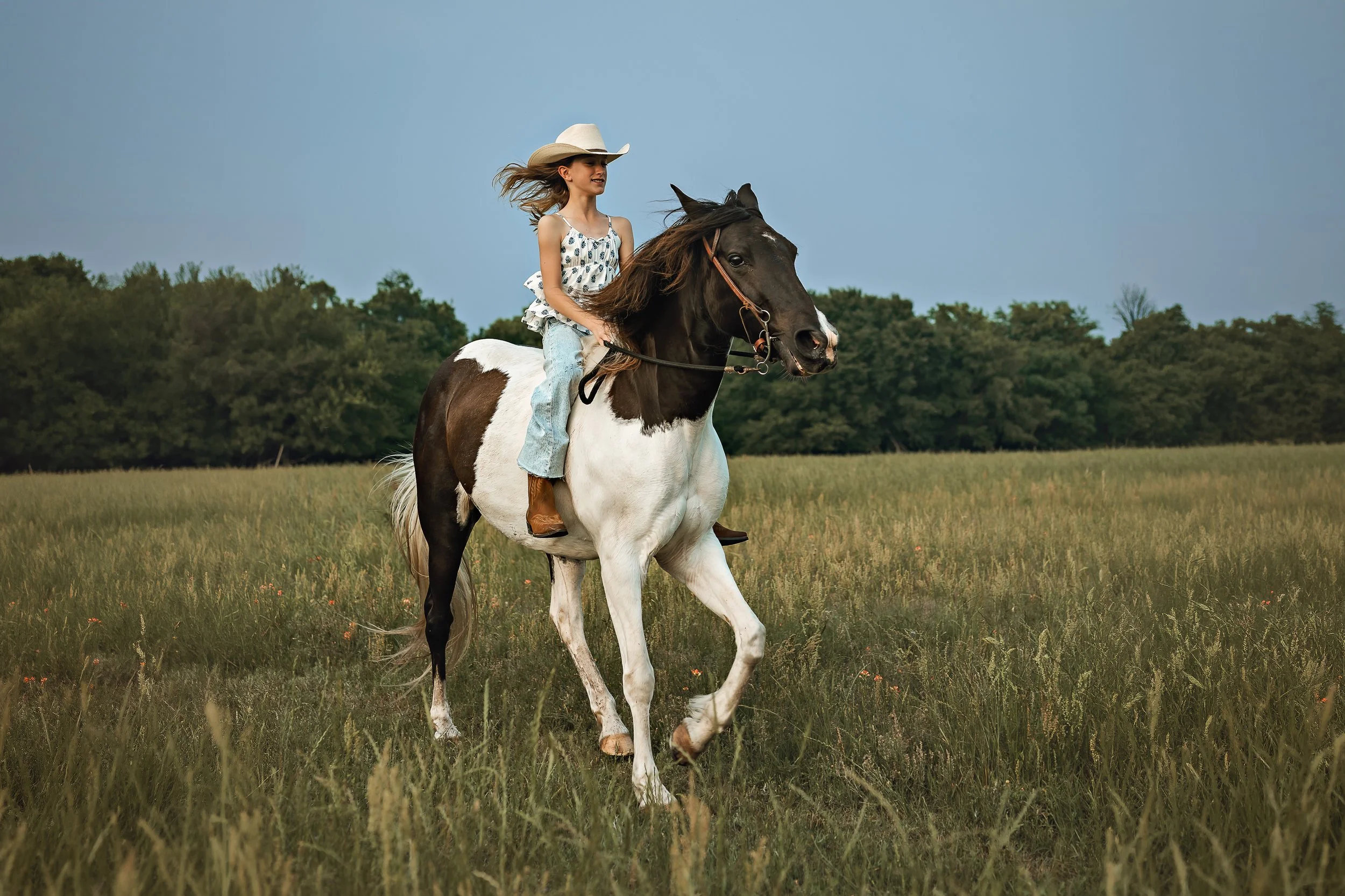 Family session with horse