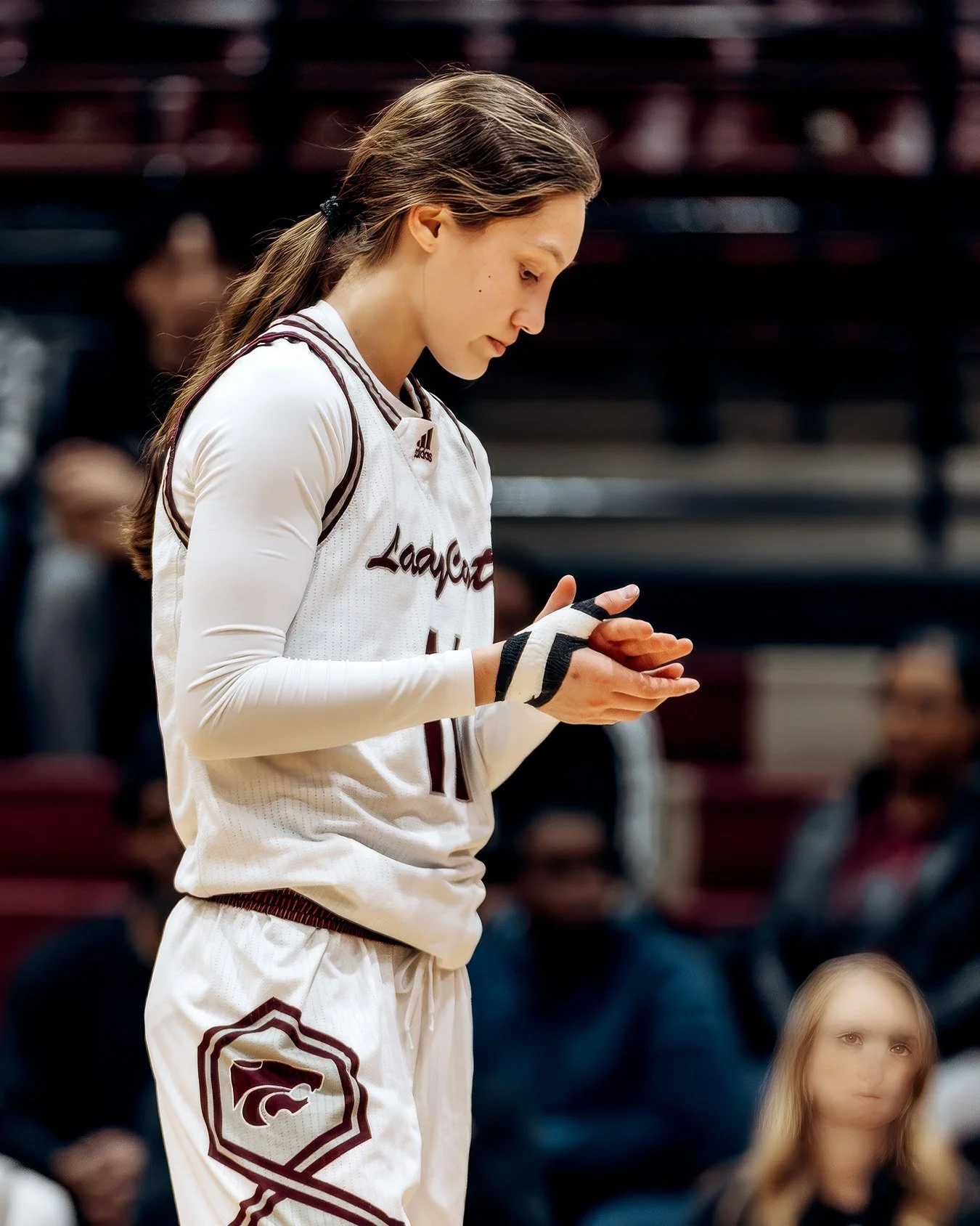 High school basketball player candid shot in Tyler Texas by sports photographer