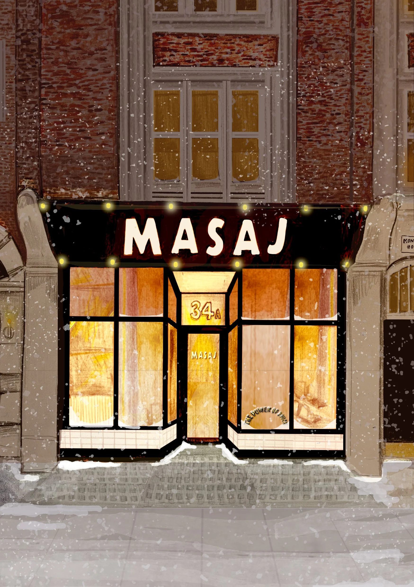 Commercial brand collaboration: hand-drawn greetings card illustration for