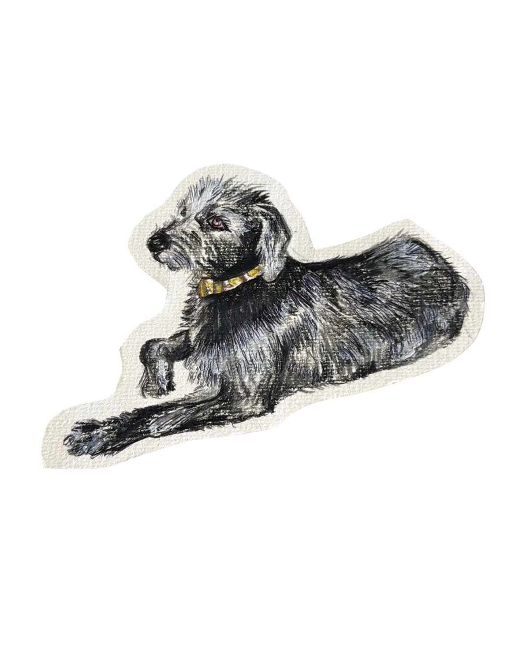 Detailed hand-drawn pet portrait of a Bedlington Terrier dog, a perfect personalized gift for animal lovers