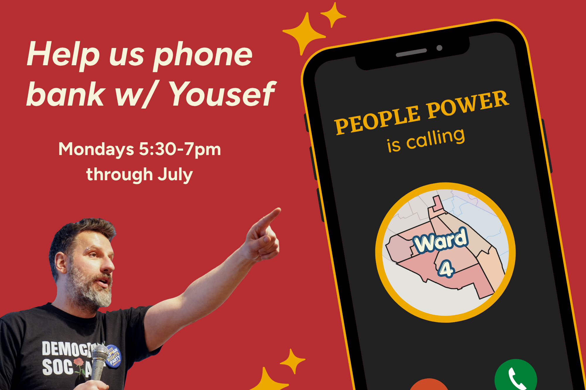 Joint Phone Bank July 13th w/ Yousef Rabhi's Campaign