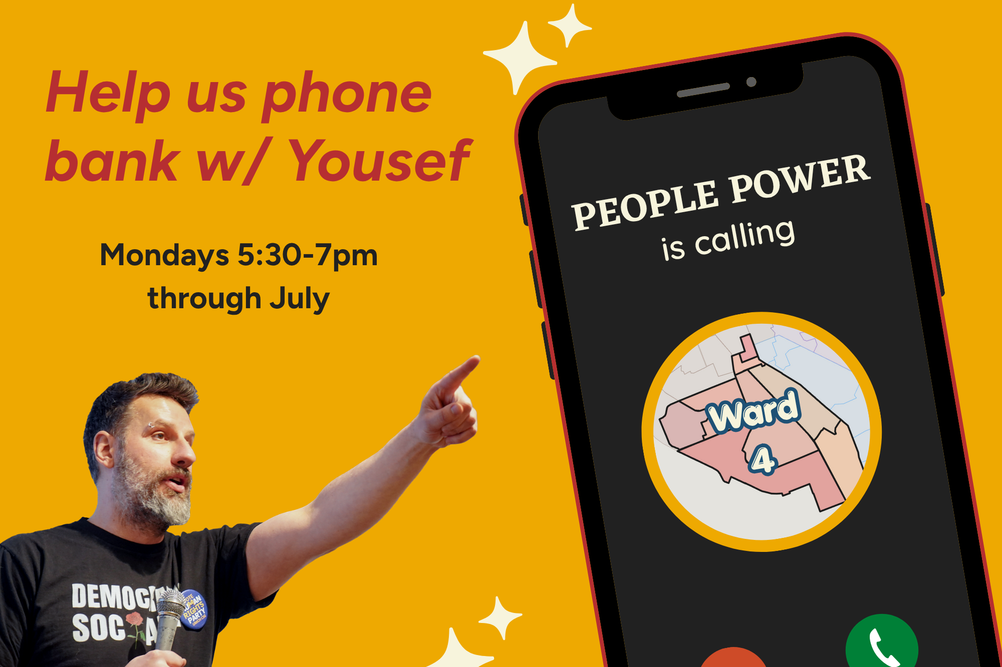 Joint Phone Bank July 20th w/ Yousef Rabhi's Campaign