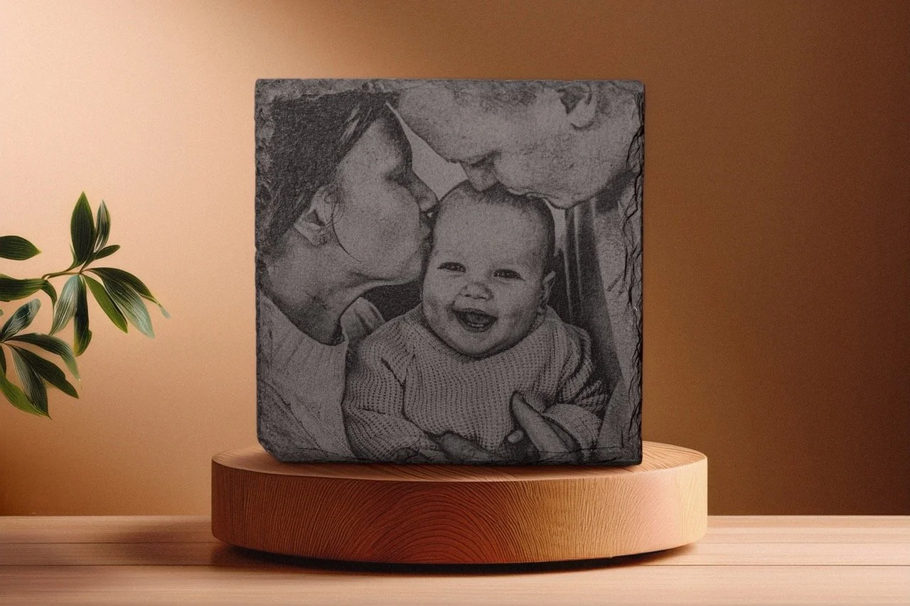 Ihr Foto auf Schiefer - (10x10cm)