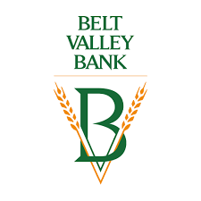 Logo of Belt Valley Bank with a large green letter B, wheat stalks, and the bank's name in green text.