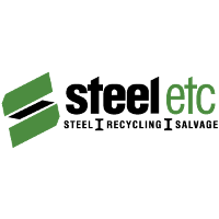 Steel Etc logo with green and black text and graphic design