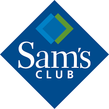 Sam's Club logo with blue diamond shape and green and blue squares