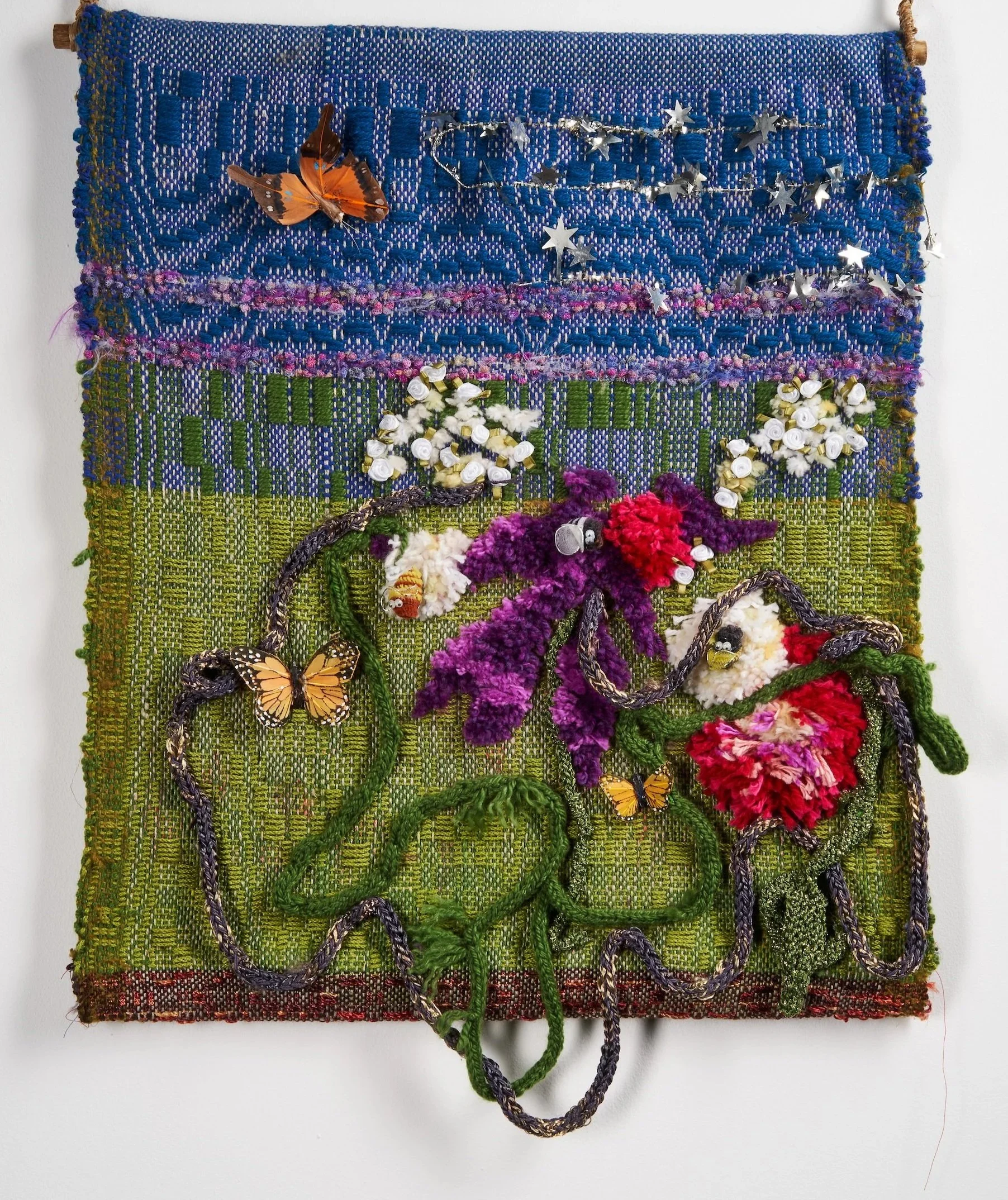 Buzzy Garden - Tapestry/ Pattern/ Textural/ Knit -  16" x 26"  - 2021        $ 2400
