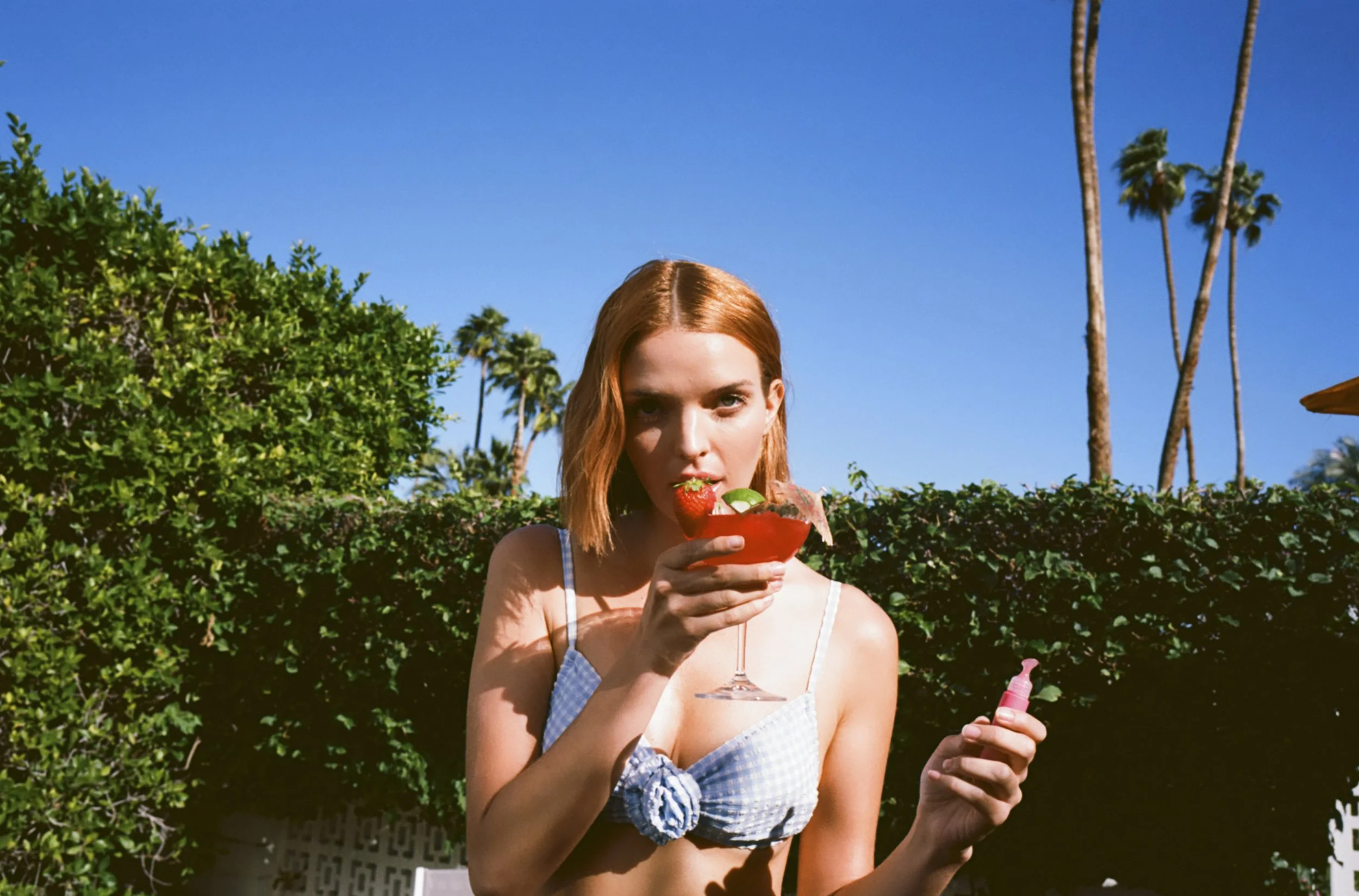 Scarlett Johansson styled by Katie Postyn of KLP STYLED for the Lip Oasis Resort photoshoot. KLP STYLED is a new york city based personal styling service / personal stylist in brooklyn new york and new york city. high end personal styling and fashion