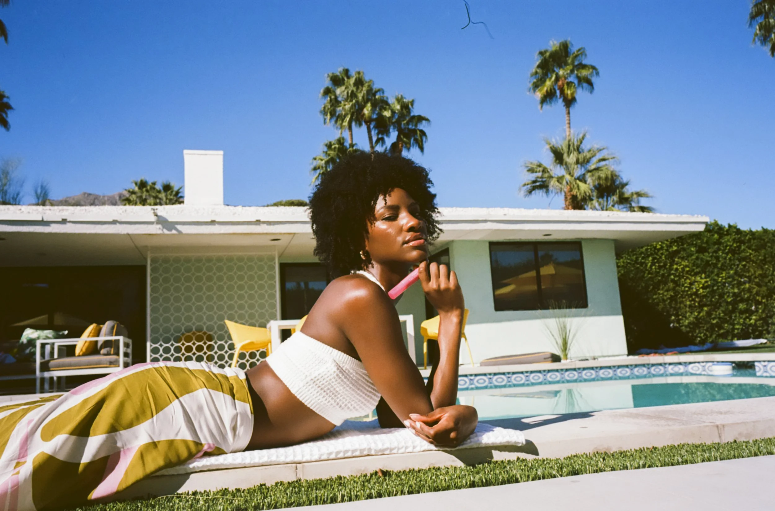 Scarlett Johansson styled by Katie Postyn of KLP STYLED for the Lip Oasis Resort photoshoot. KLP STYLED is a new york city based personal styling service / personal stylist in brooklyn new york and new york city. high end personal styling and fashion