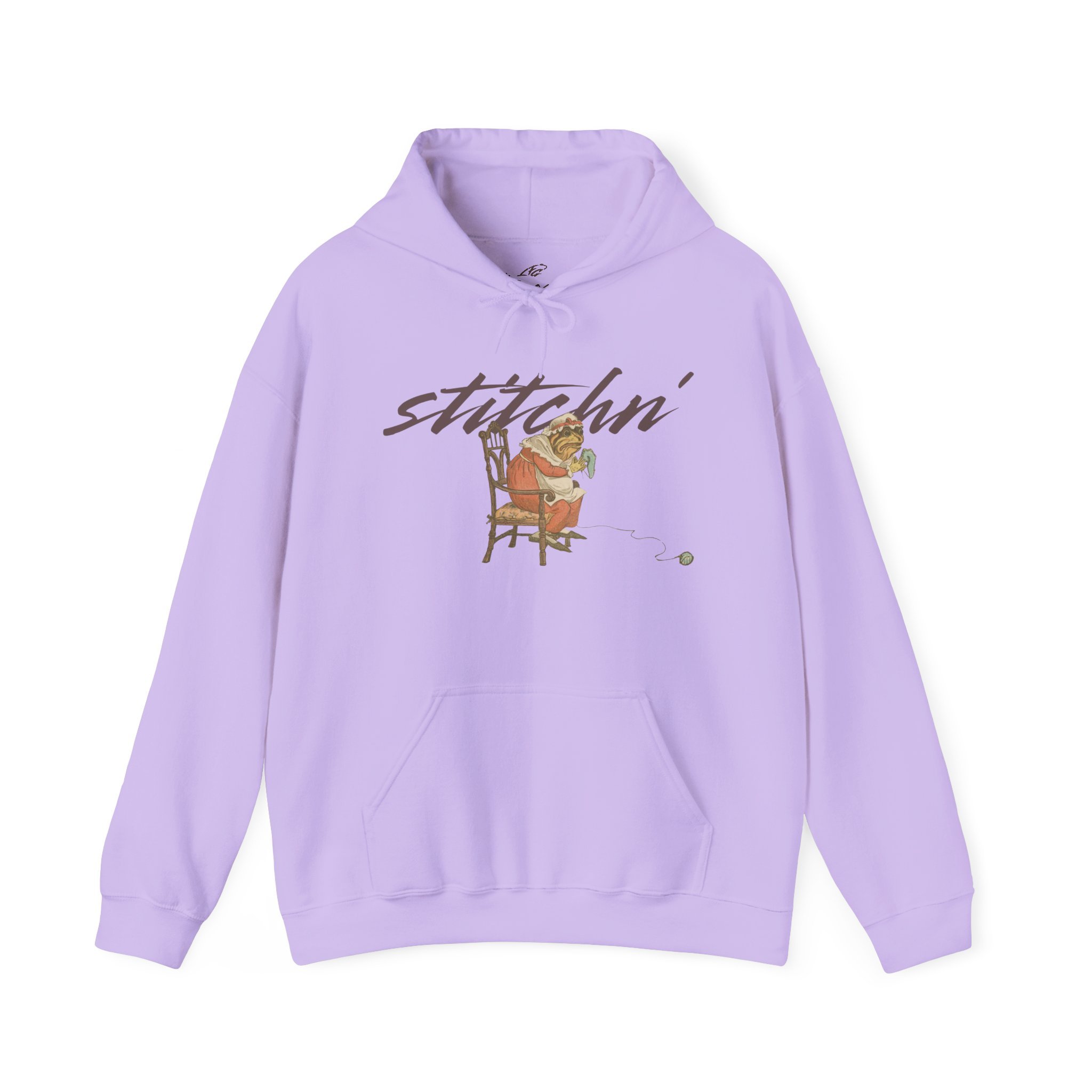 Stitchn' and Bitchn' | Hooded Sweatshirt - Brown Text