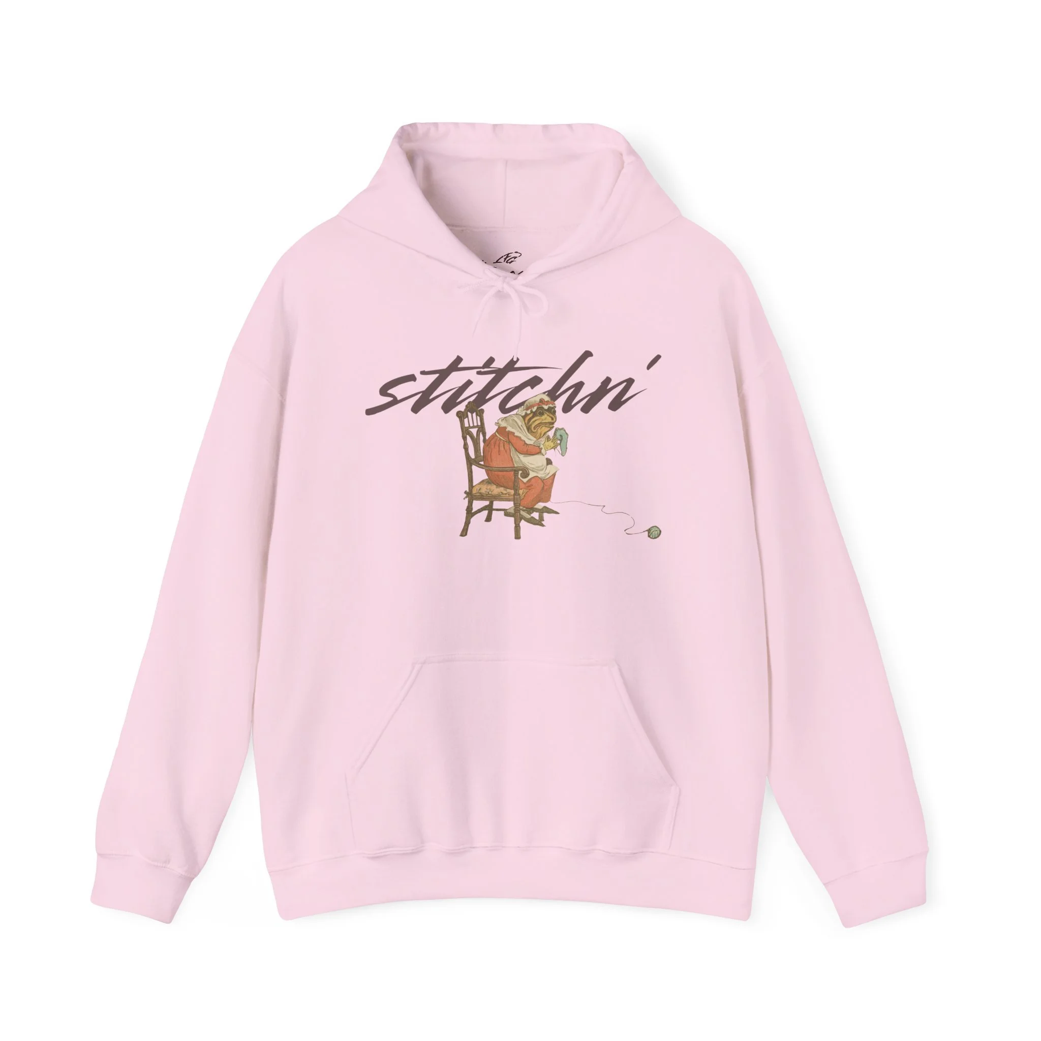 Stitchn' and Bitchn' | Hooded Sweatshirt - Brown Text