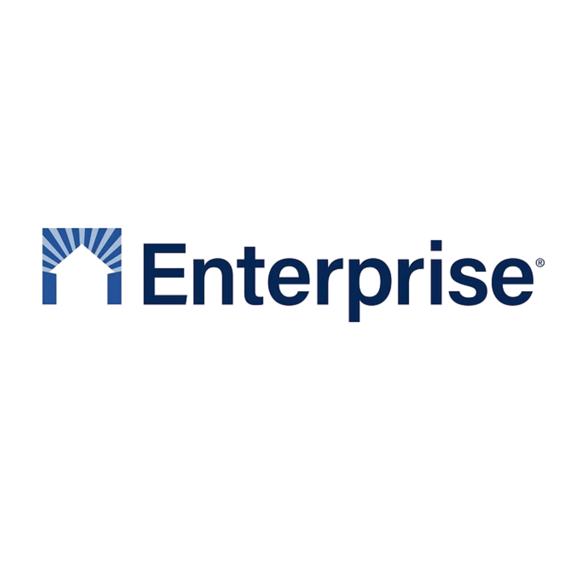 Enterprise logo with a stylized house and sunburst graphic to the left of the word "Enterprise" in blue text.
