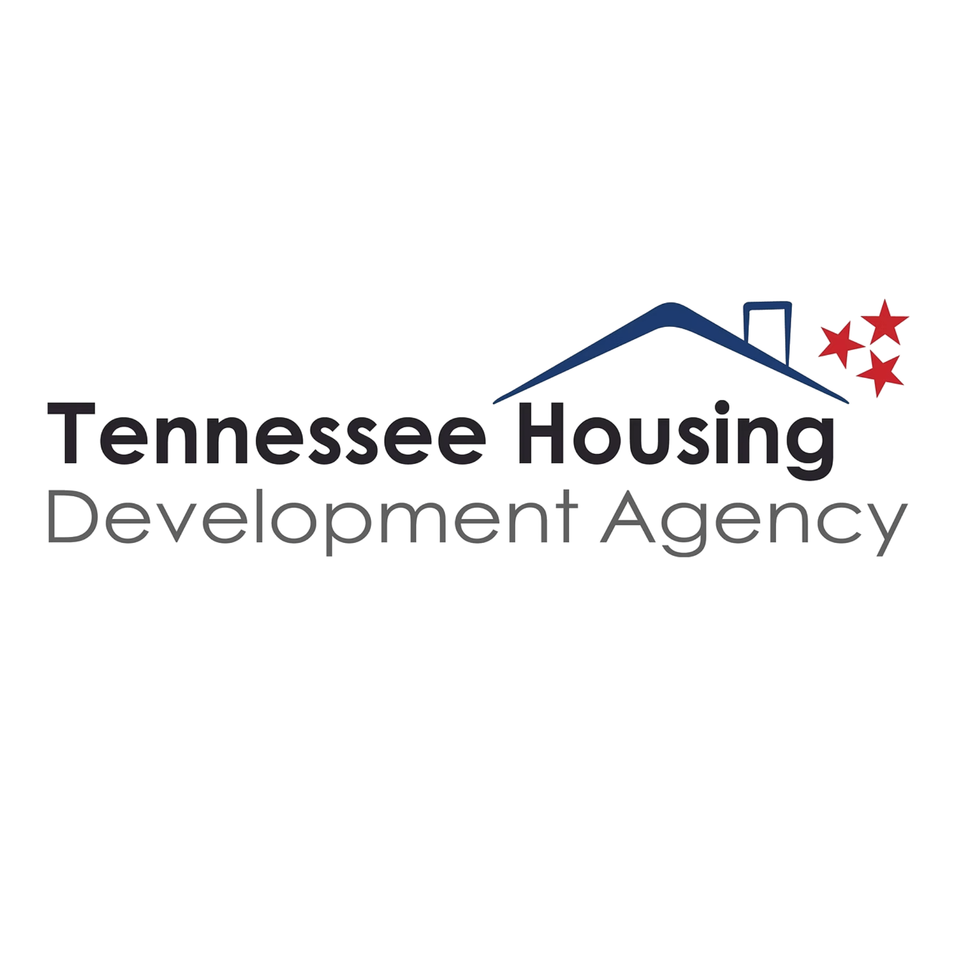 Tennessee Housing Development Agency logo with house outline and three red stars.